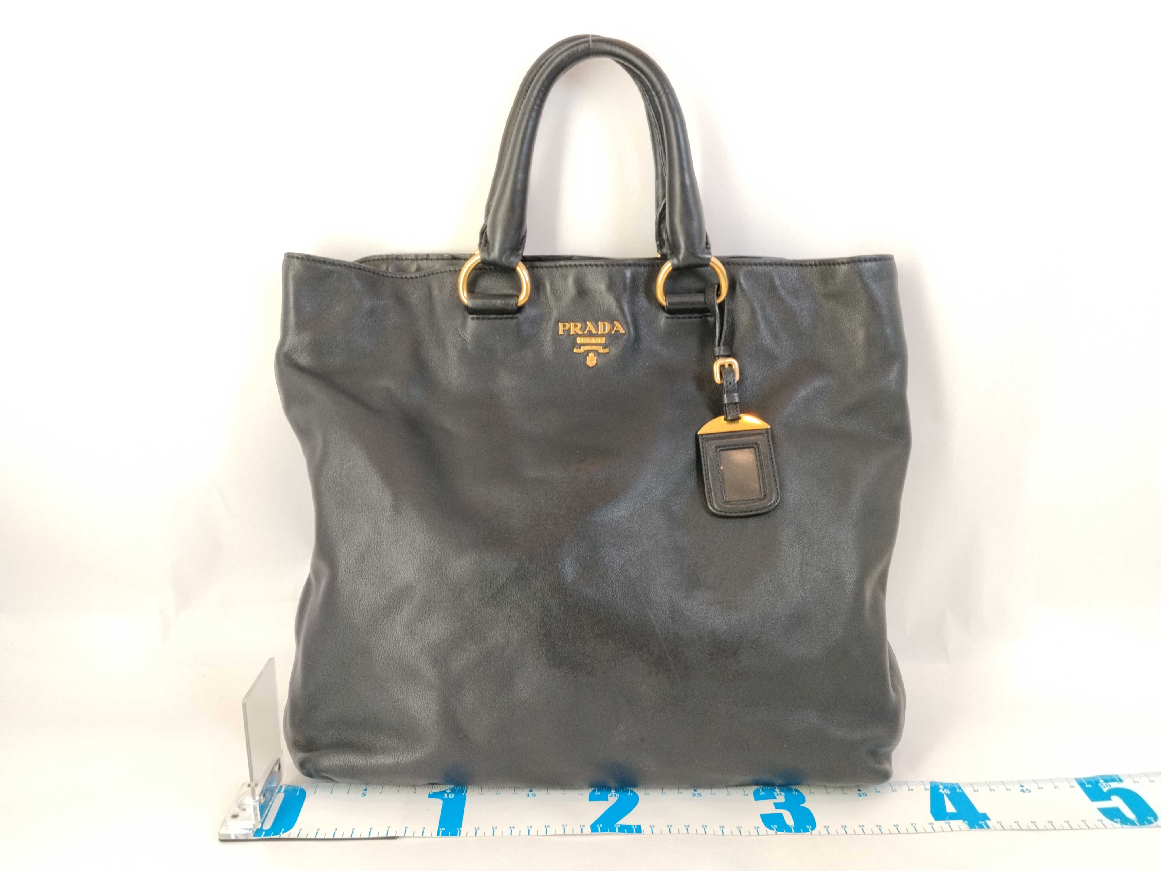 Black Leather Tote Bag — view 2