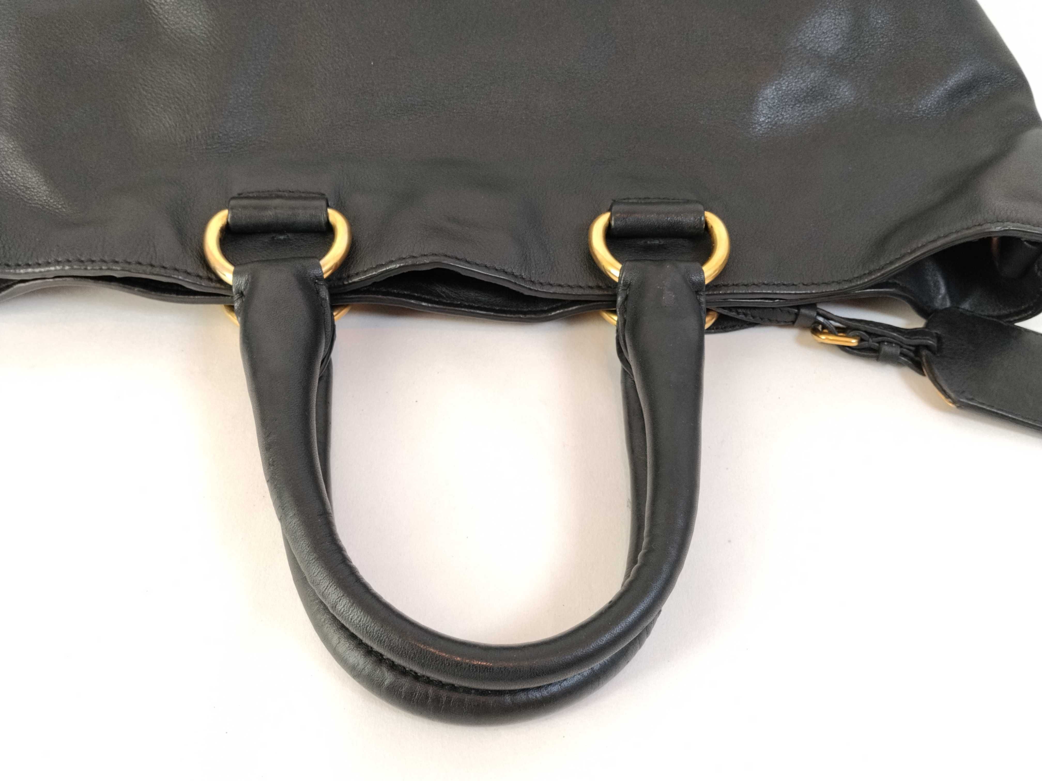 Black Leather Tote Bag — view 3