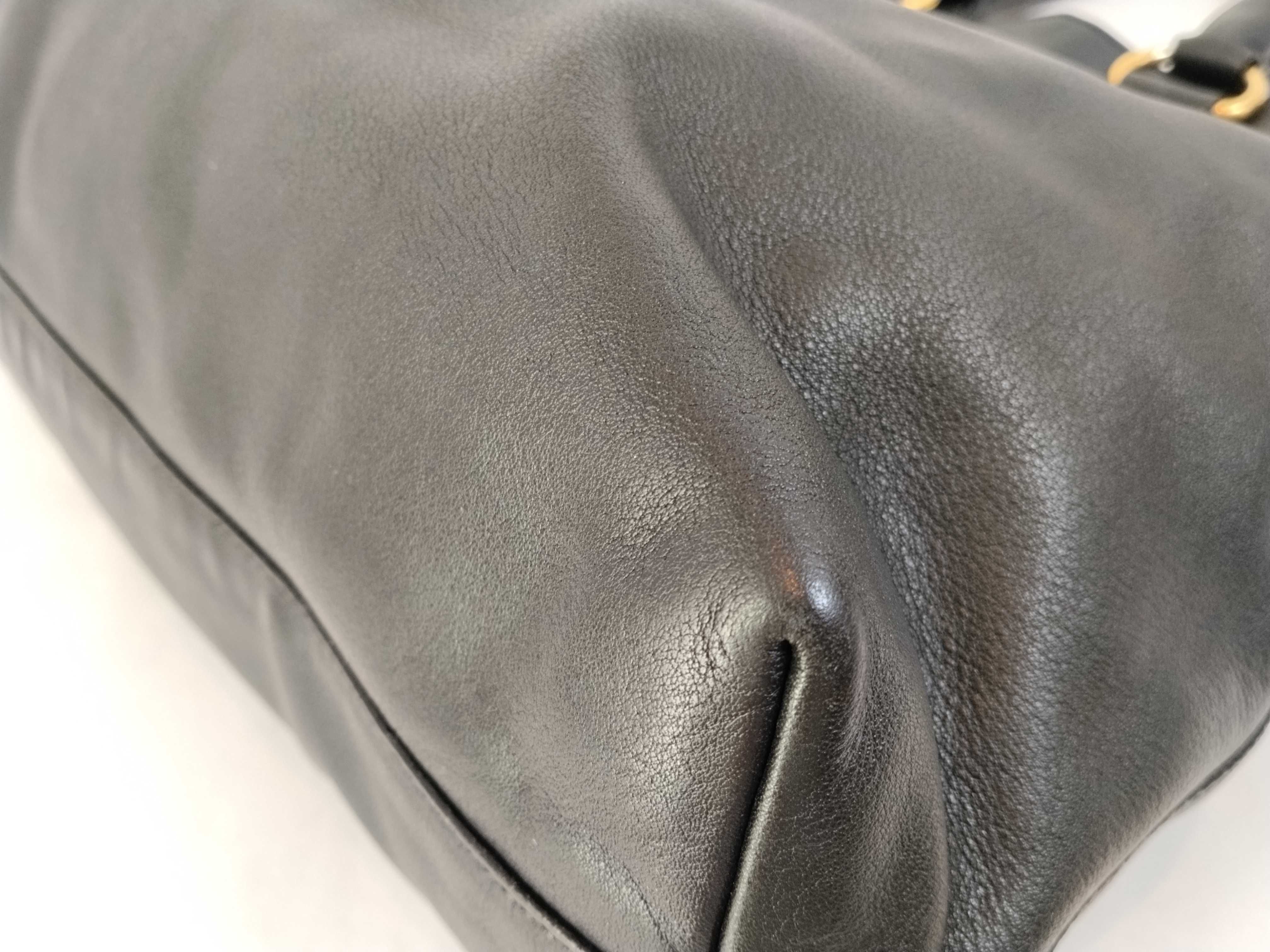 Black Leather Tote Bag — view 7