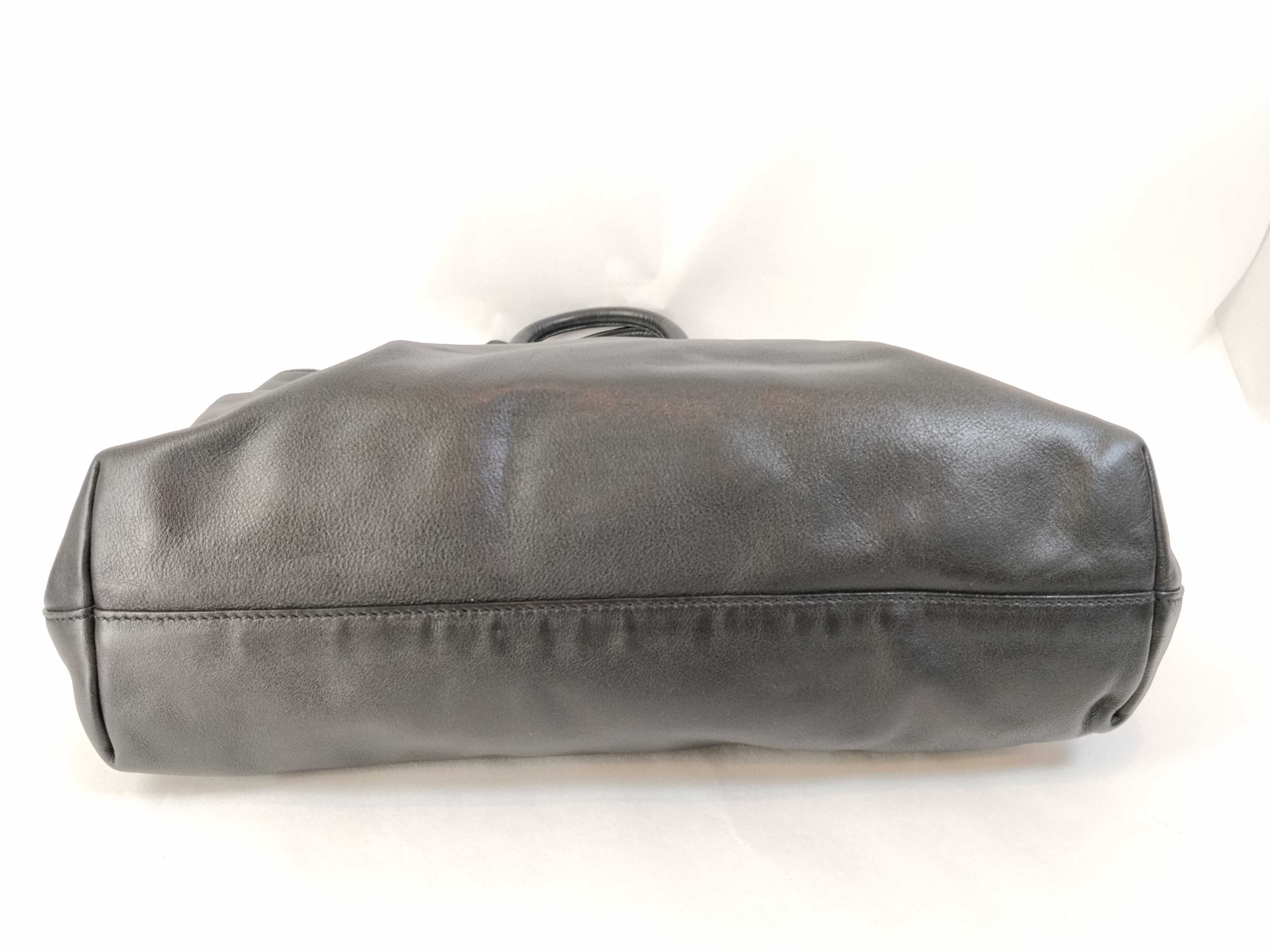 Black Leather Tote Bag — view 8