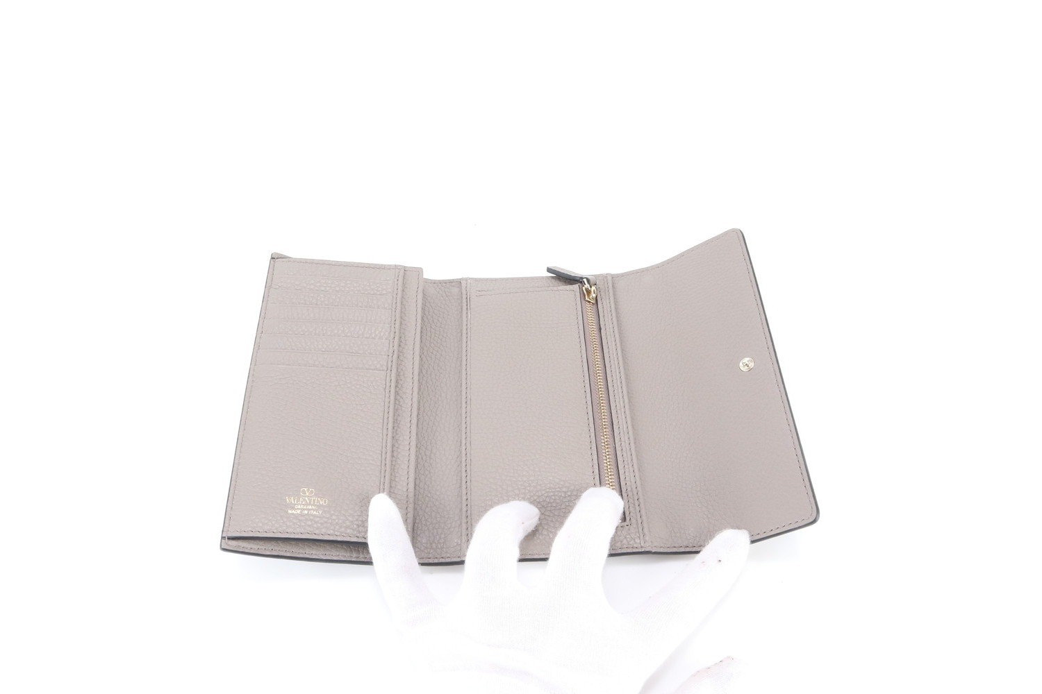 Rockstud Leather Tri-fold Wallet — view 3