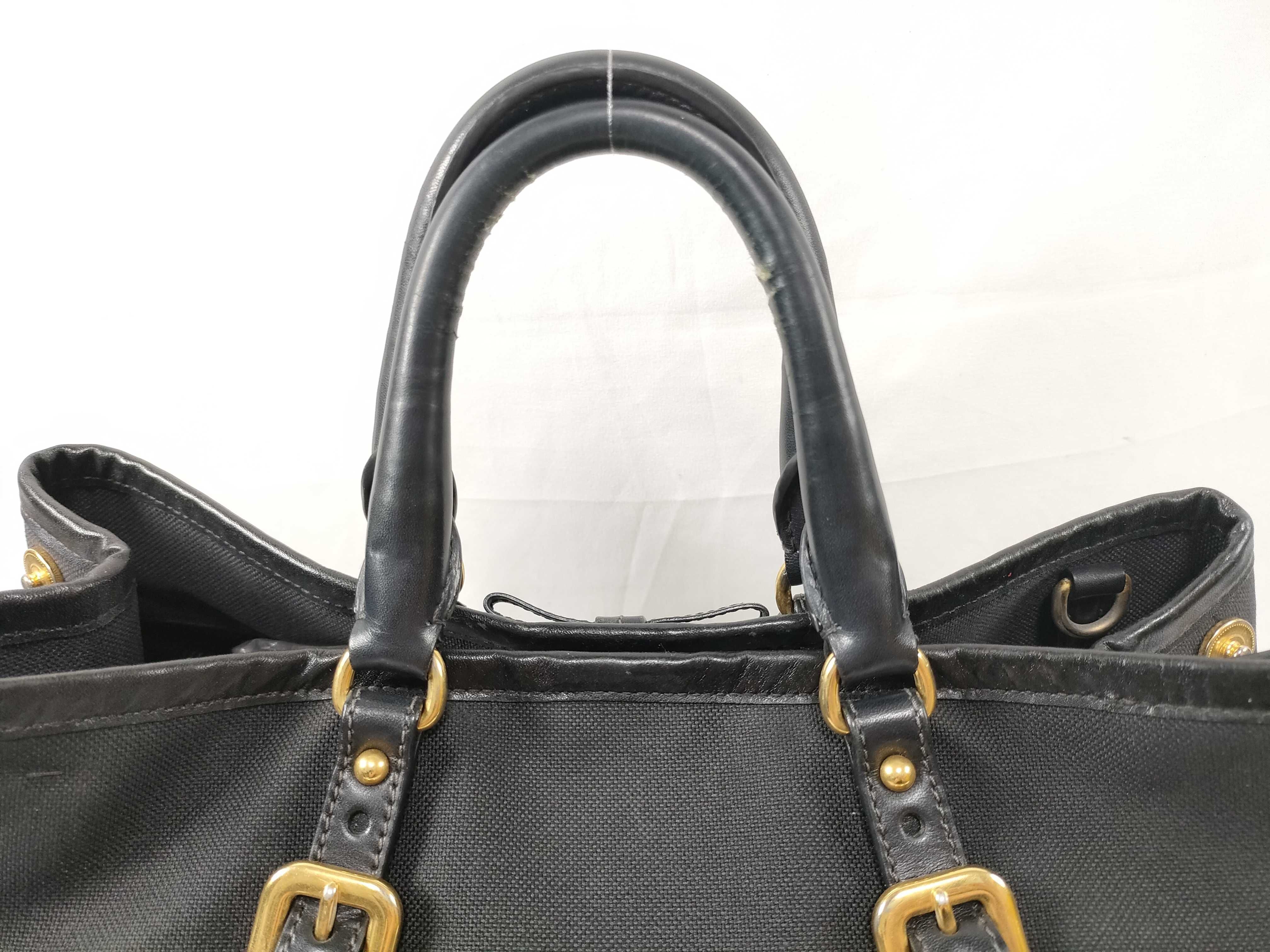 Jacquard 2-Way Tote Bag, Canvas, Black Jacquard Handbag — view 3