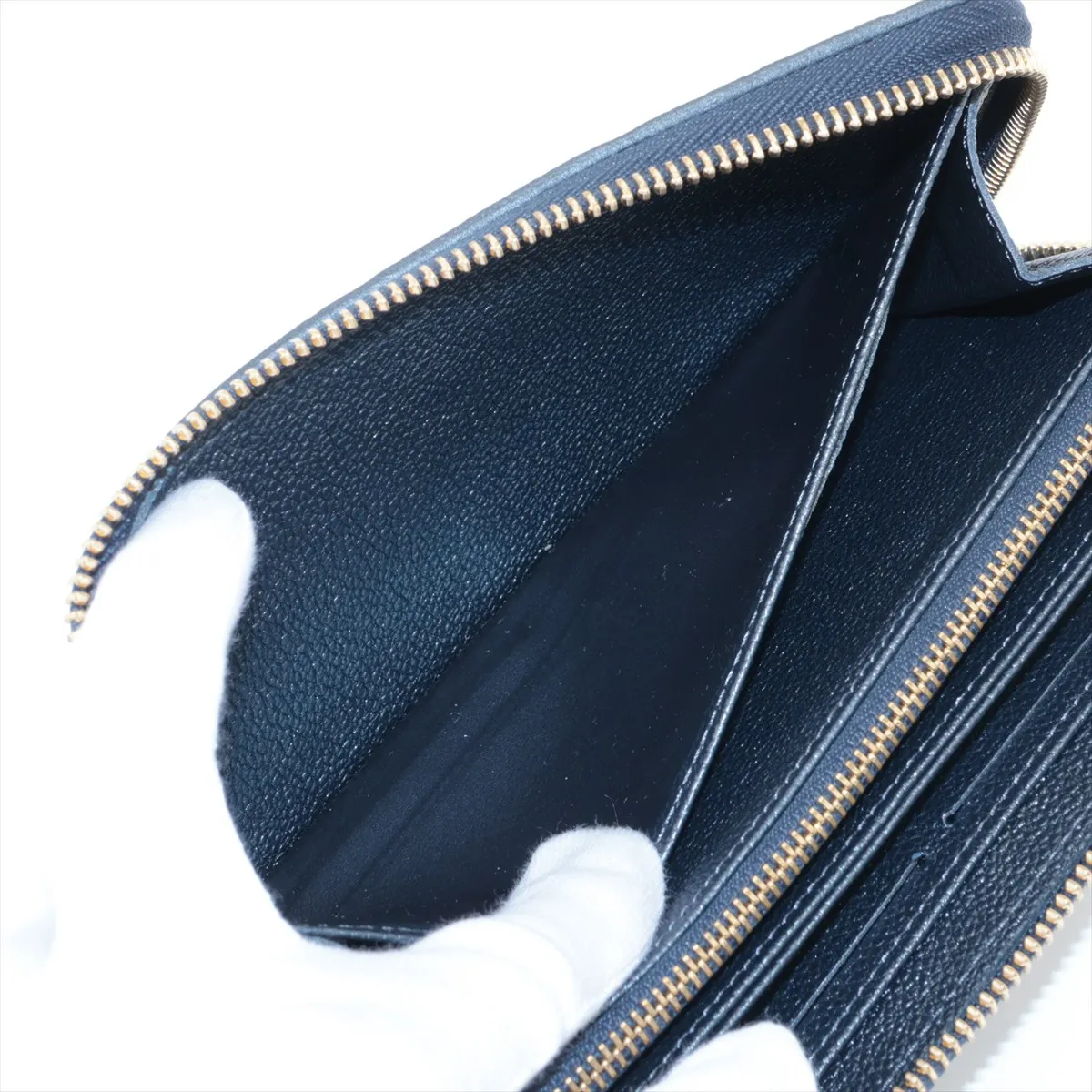 Monogram Empreinte Zippy Wallet M82838 Navy Blue Round Zip Wallet (RFID detected) — view 4