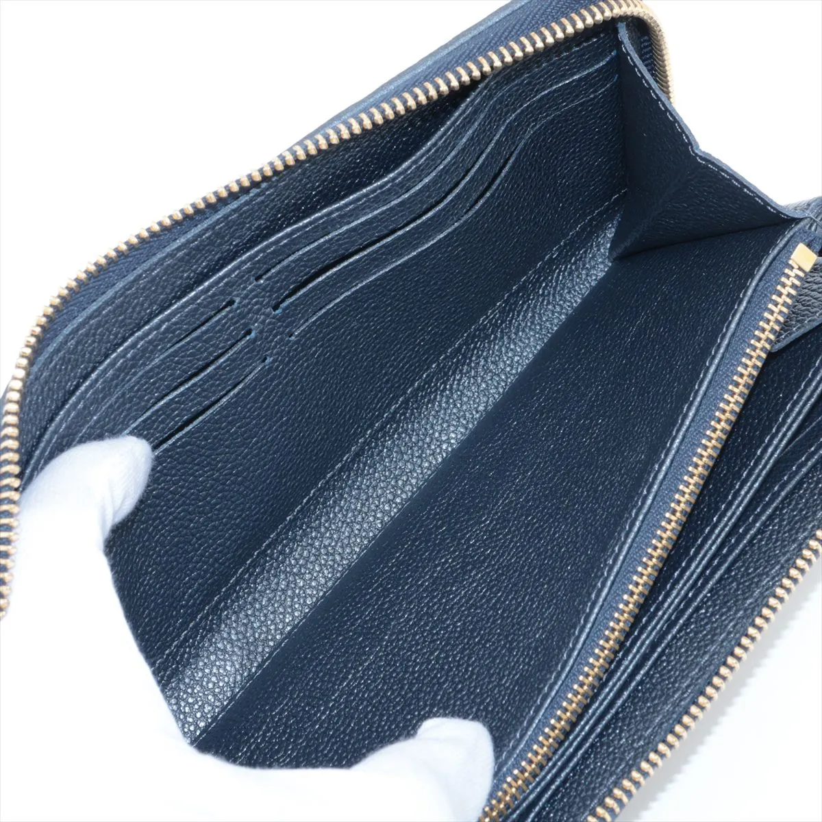Monogram Empreinte Zippy Wallet M82838 Navy Blue Round Zip Wallet (RFID detected) — view 5