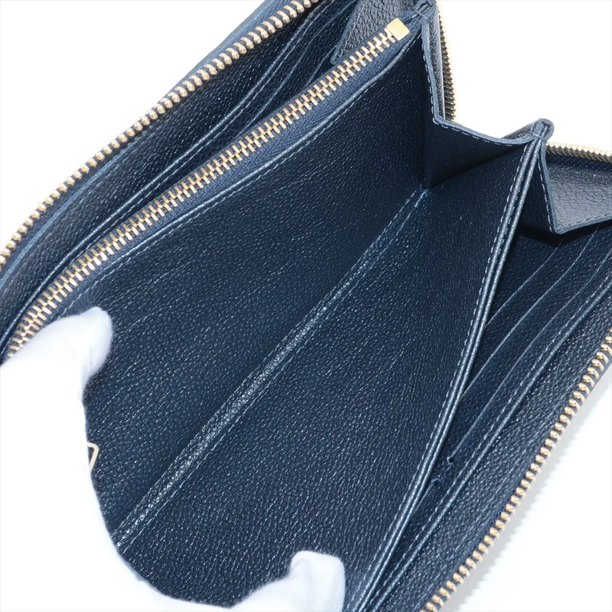 Monogram Empreinte Zippy Wallet M82838 Navy Blue Round Zip Wallet (RFID detected) — view 6