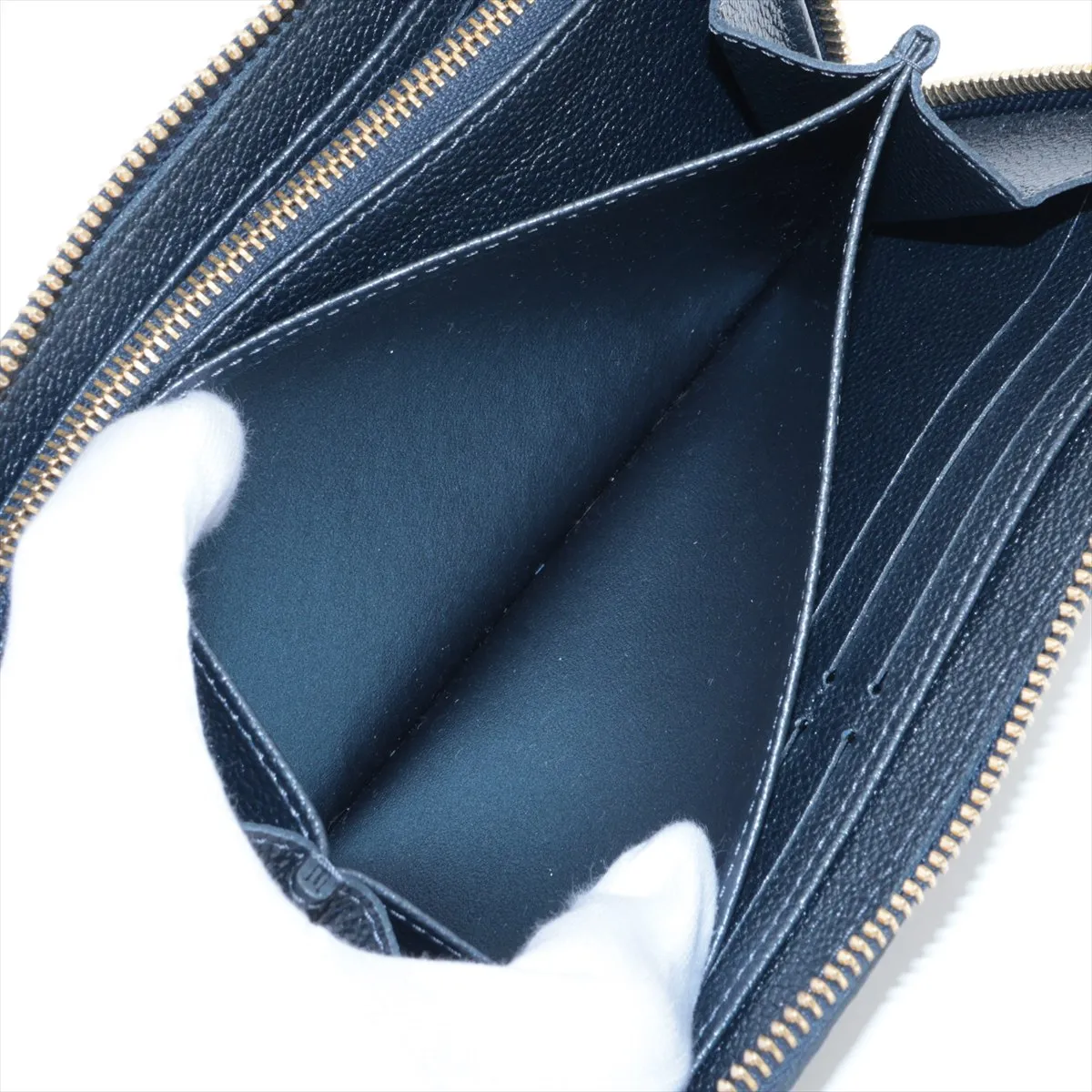 Monogram Empreinte Zippy Wallet M82838 Navy Blue Round Zip Wallet (RFID detected) — view 7