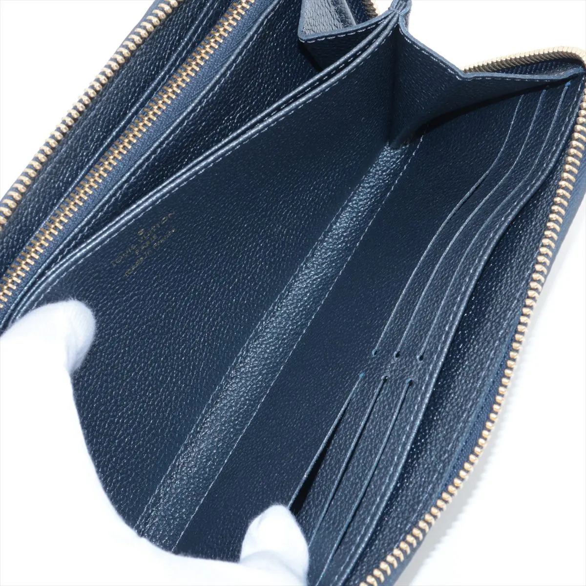 Monogram Empreinte Zippy Wallet M82838 Navy Blue Round Zip Wallet (RFID detected) — view 8