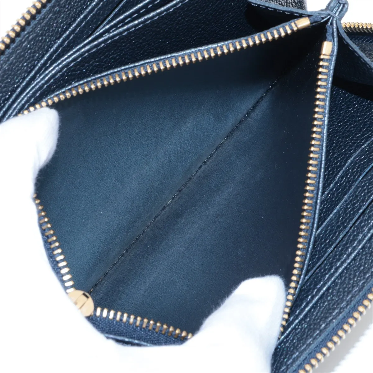 Monogram Empreinte Zippy Wallet M82838 Navy Blue Round Zip Wallet (RFID detected) — view 10