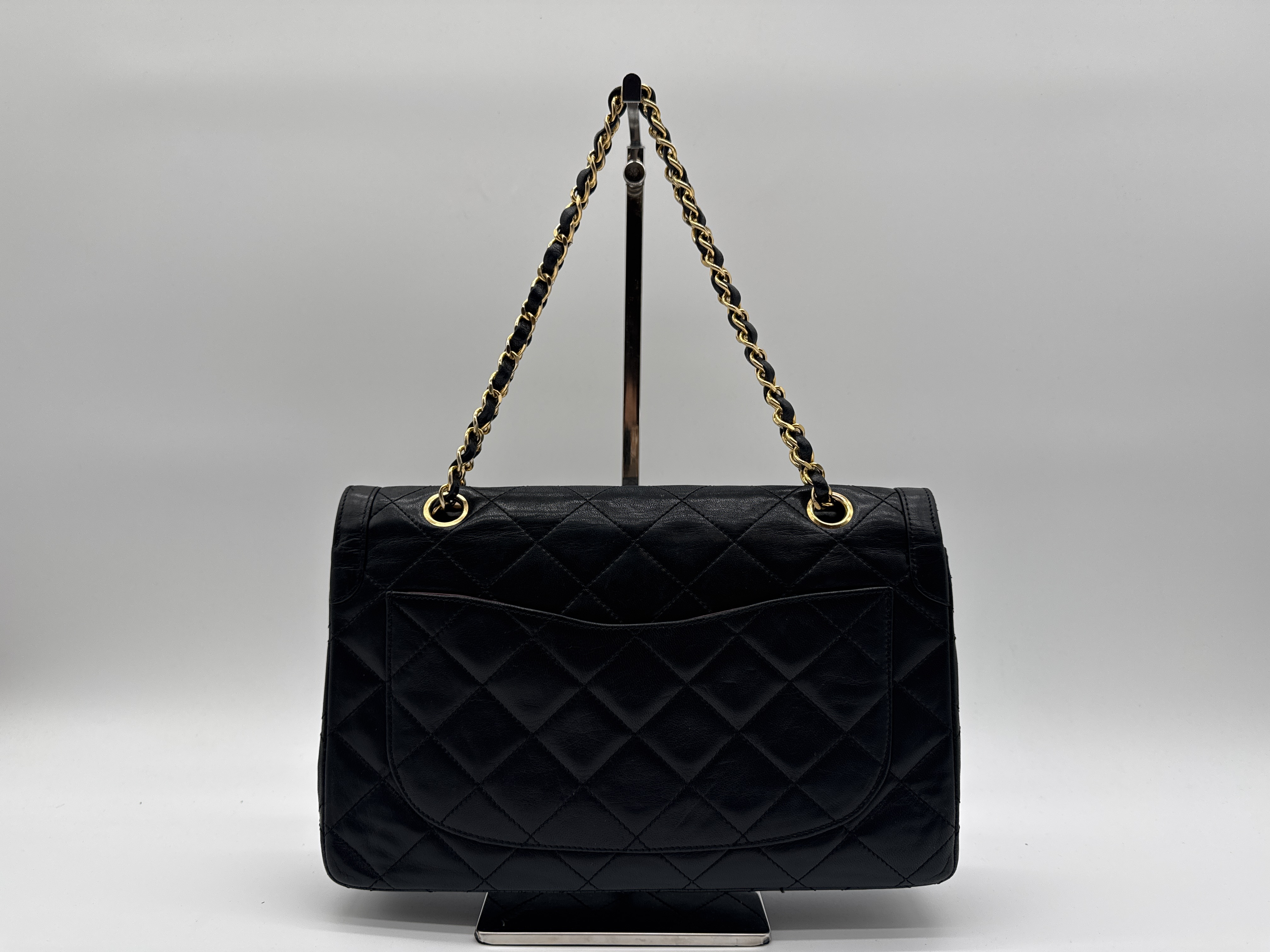 Matelassé 27 Paris Limited Edition Double Flap Black Shoulder Bag — view 2