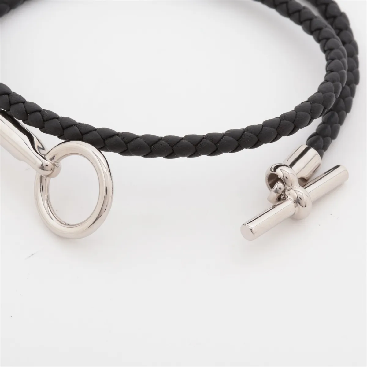 Grennan Double Tour Bracelet Leather Black x Silver — view 4