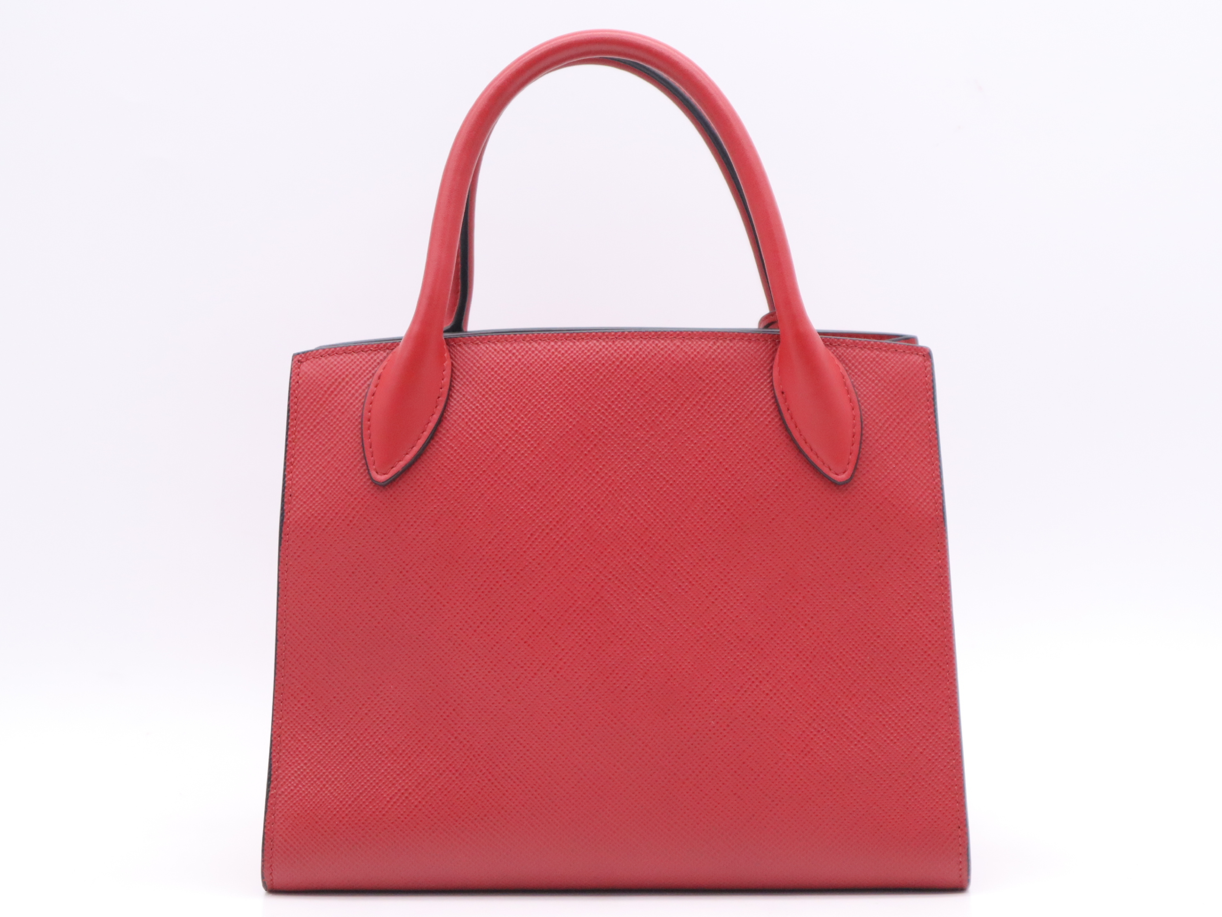 1BA156 Saffiano Leather Galleria Small Red Handbag with Pouch and Mirror — view 2