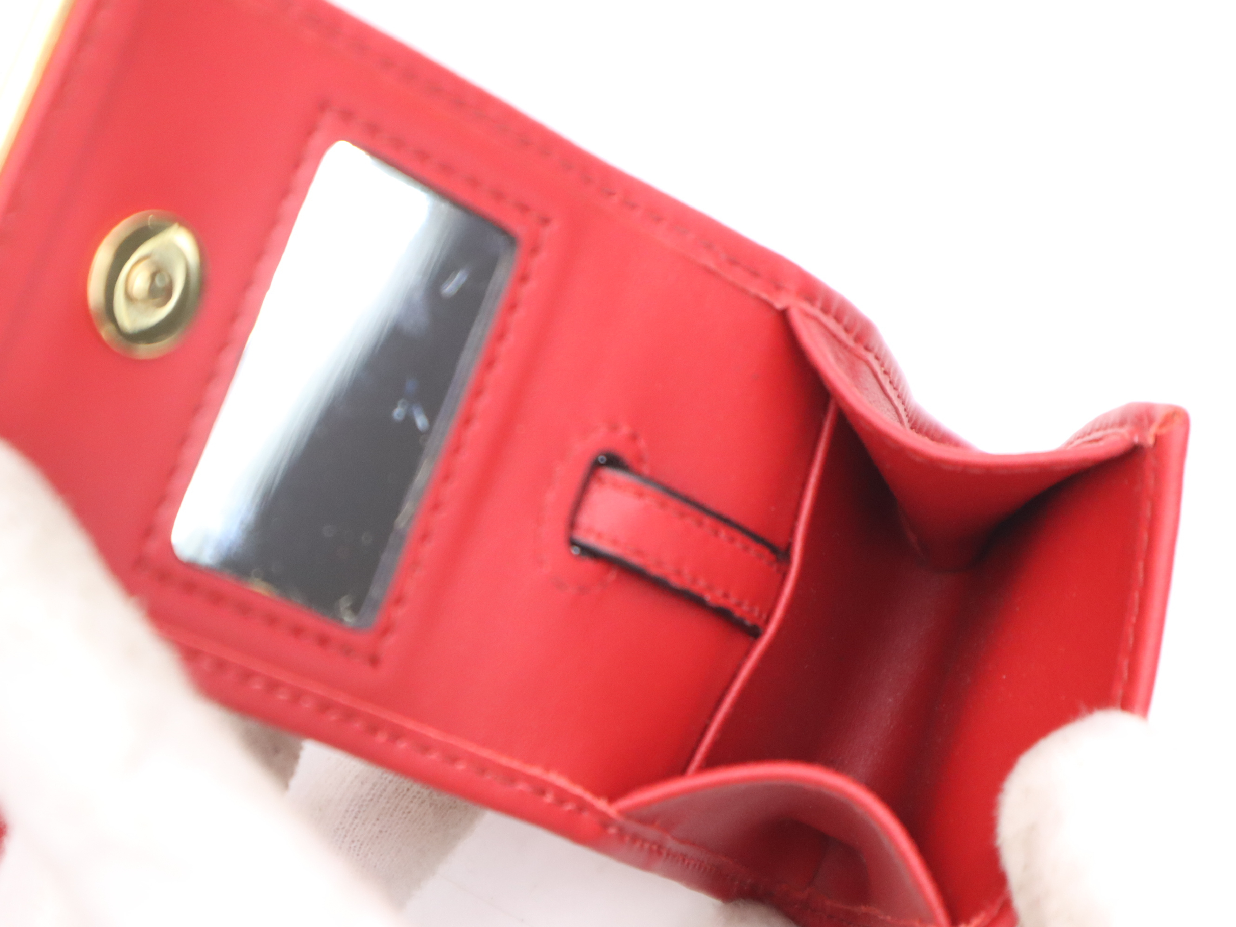 1BA156 Saffiano Leather Galleria Small Red Handbag with Pouch and Mirror — view 14