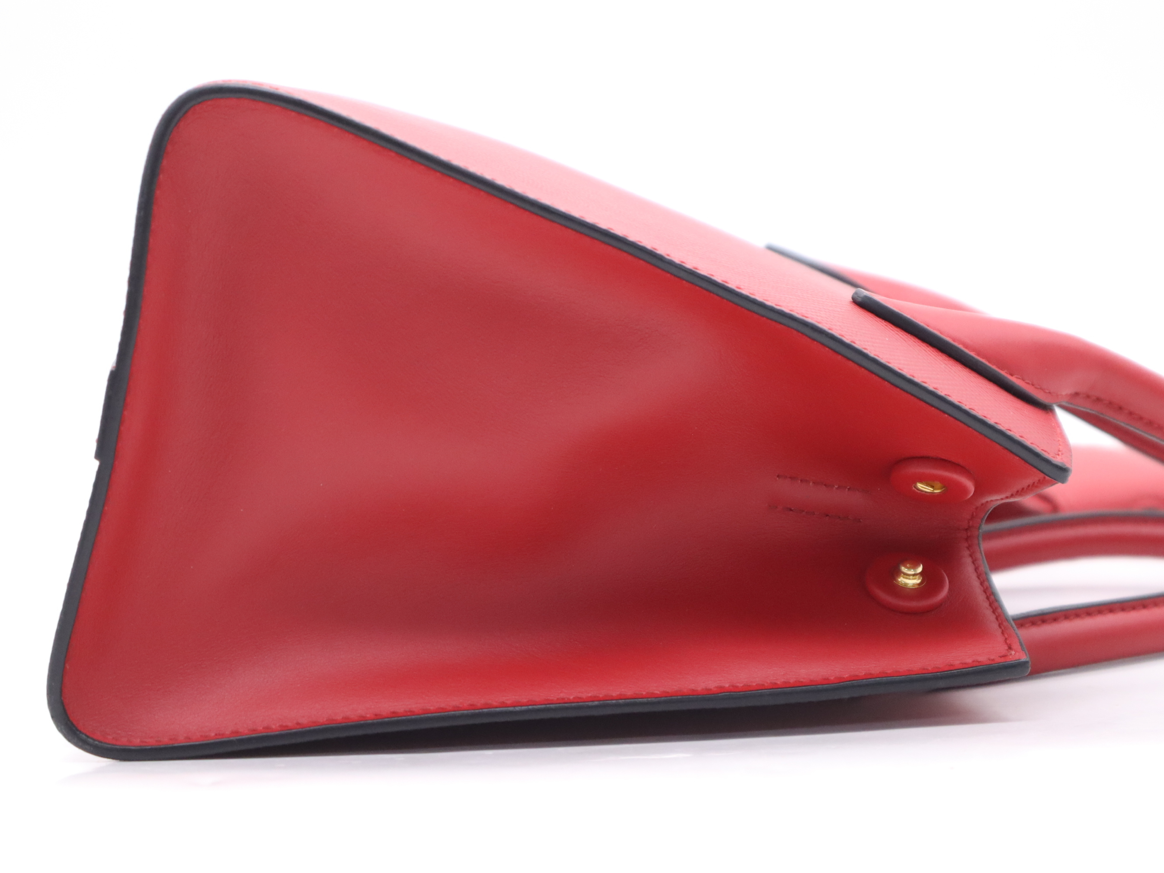 1BA156 Saffiano Leather Galleria Small Red Handbag with Pouch and Mirror — view 5