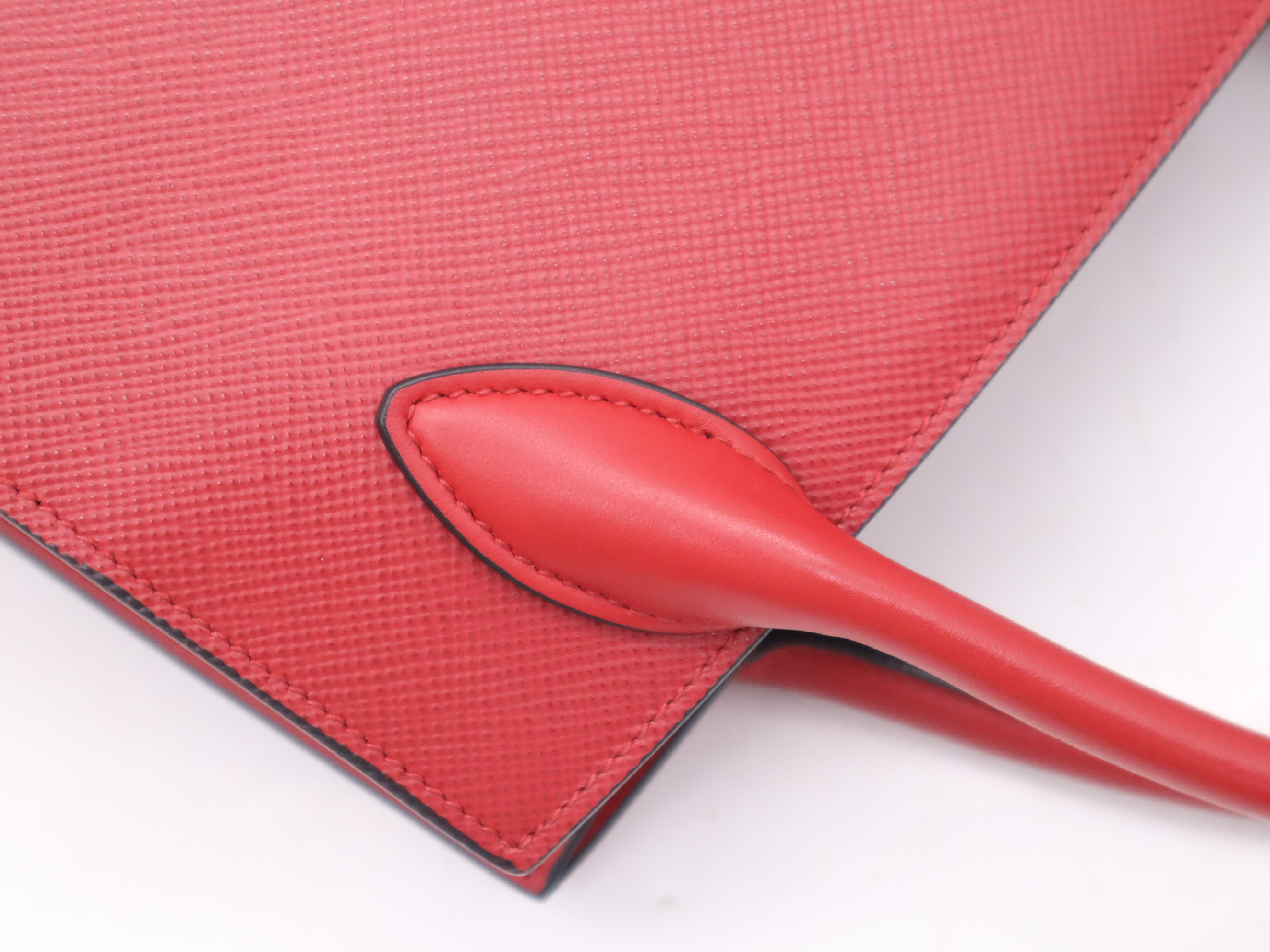 1BA156 Saffiano Leather Galleria Small Red Handbag with Pouch and Mirror — view 7
