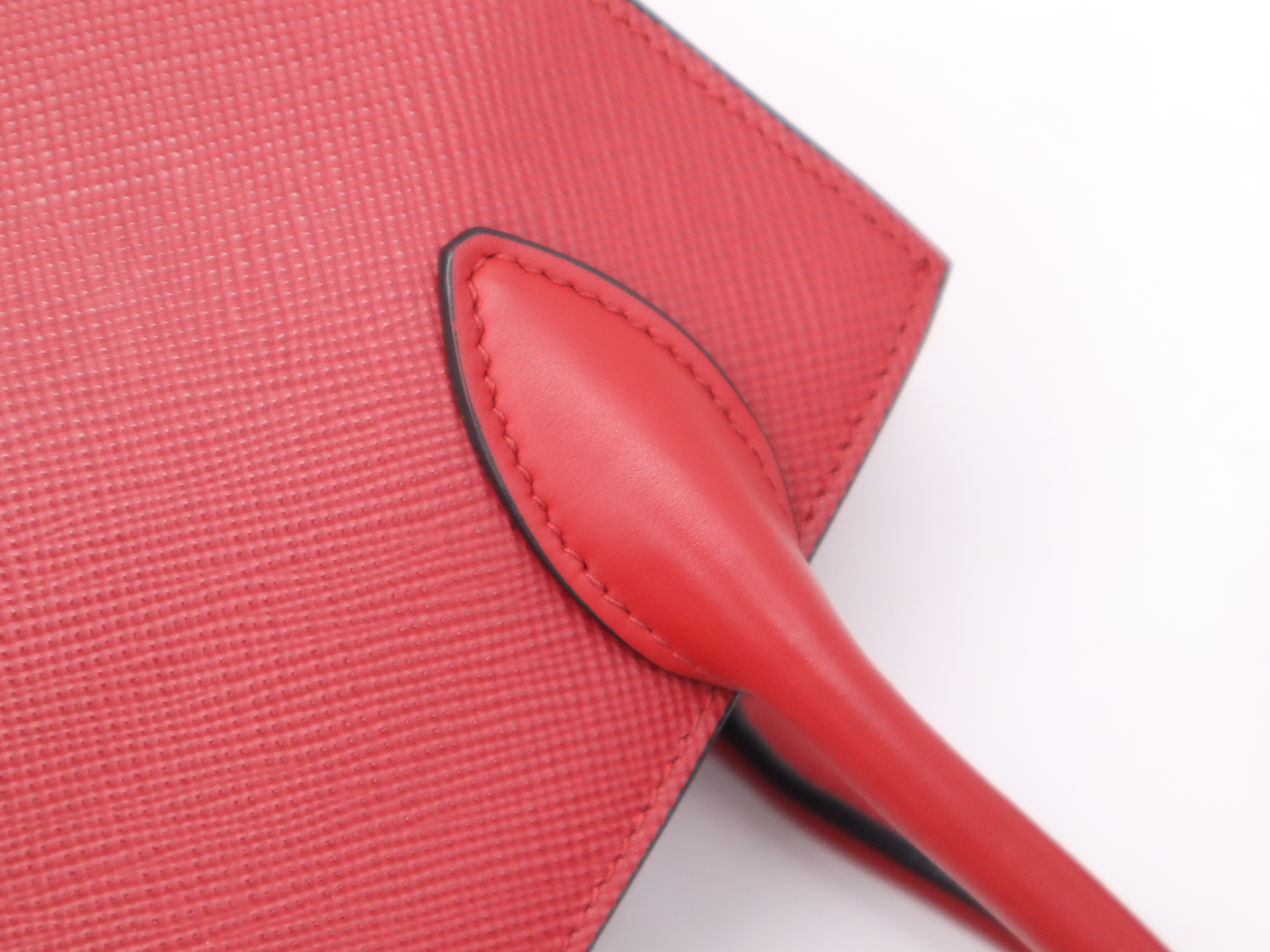 1BA156 Saffiano Leather Galleria Small Red Handbag with Pouch and Mirror — view 8