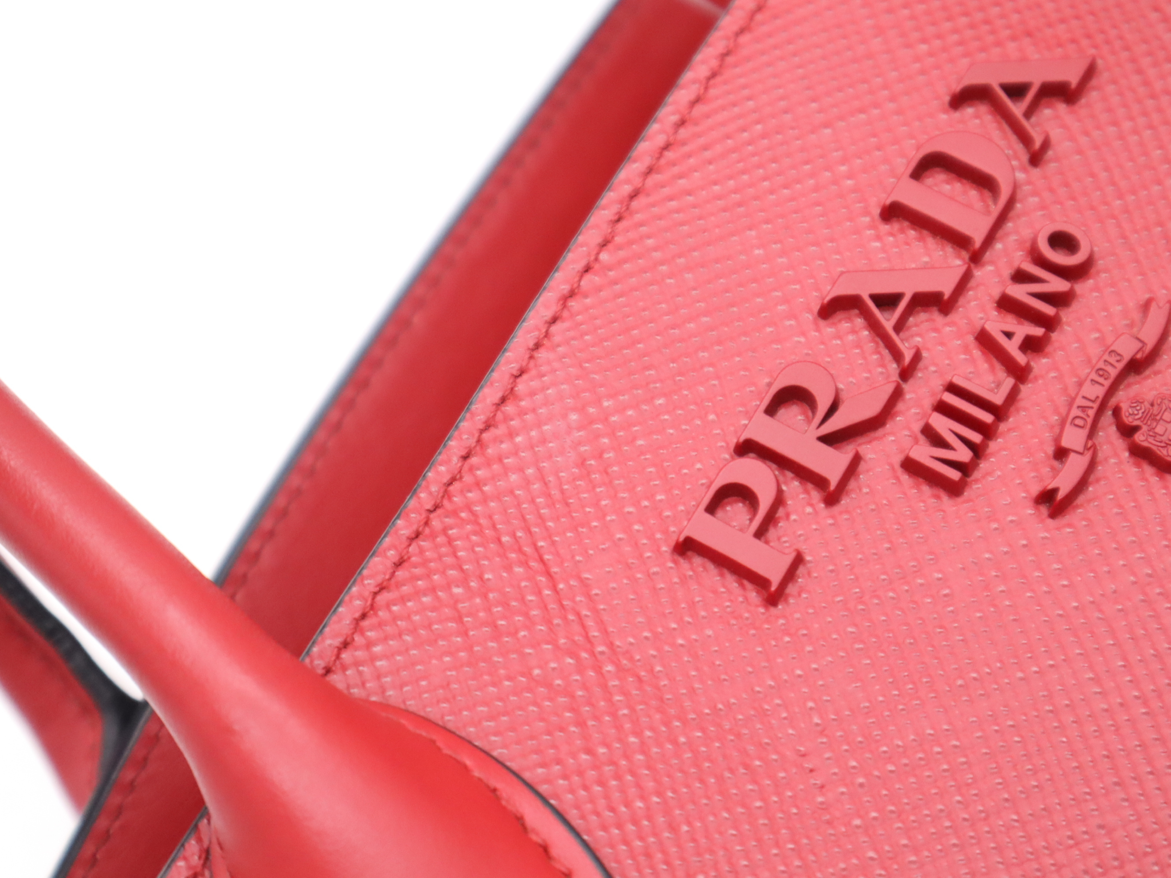 1BA156 Saffiano Leather Galleria Small Red Handbag with Pouch and Mirror — view 9