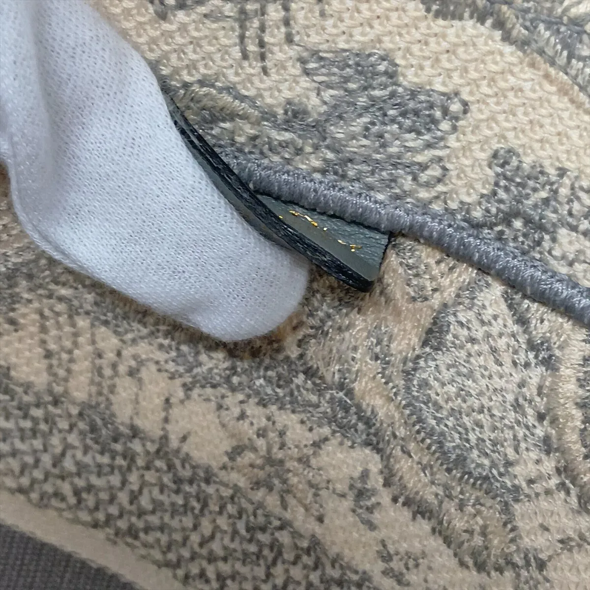 Toile de Jouy Embroidery Book Tote Medium Canvas Tote Bag, Gray — view 10