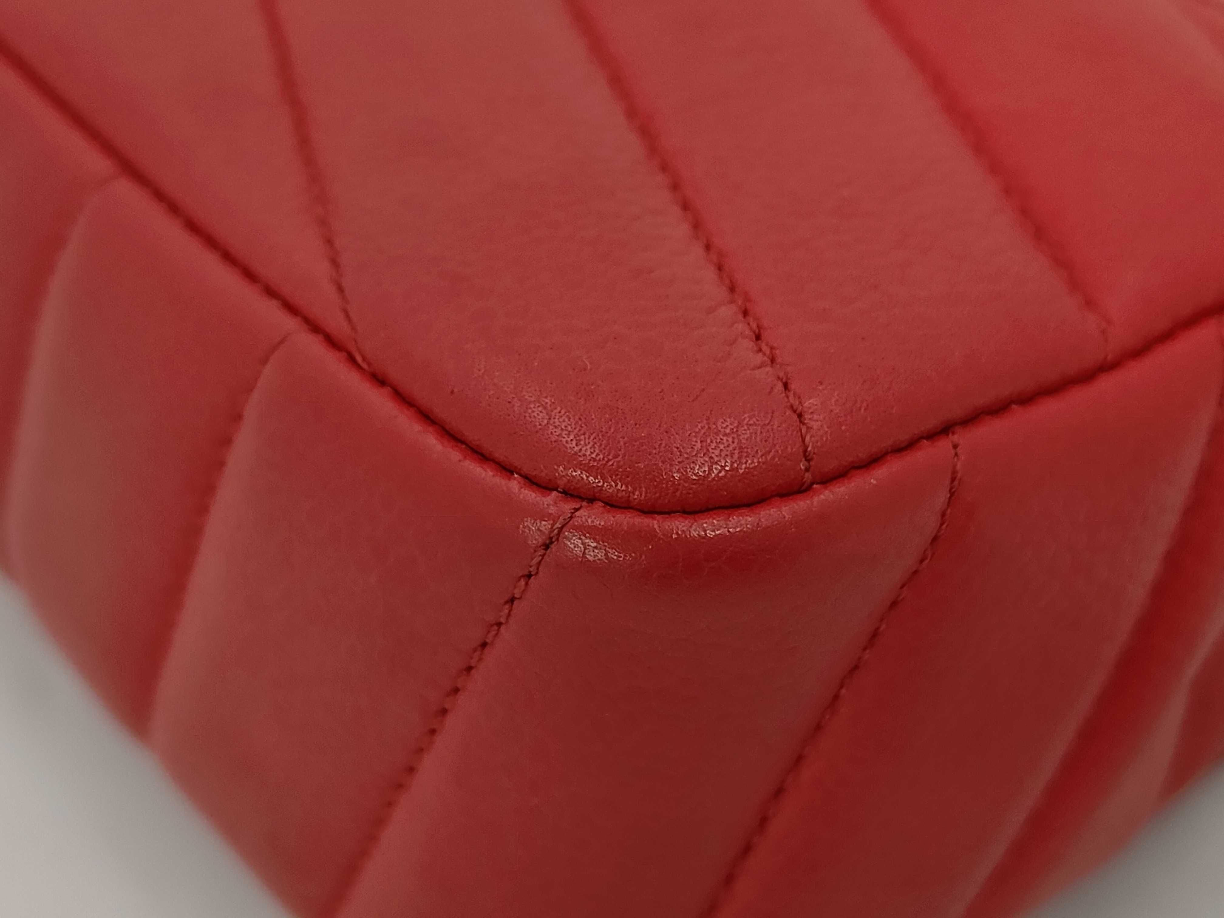 V-stitch Mini Chain Shoulder Bag, Caviar Red, SS Shoulder Bag — view 7
