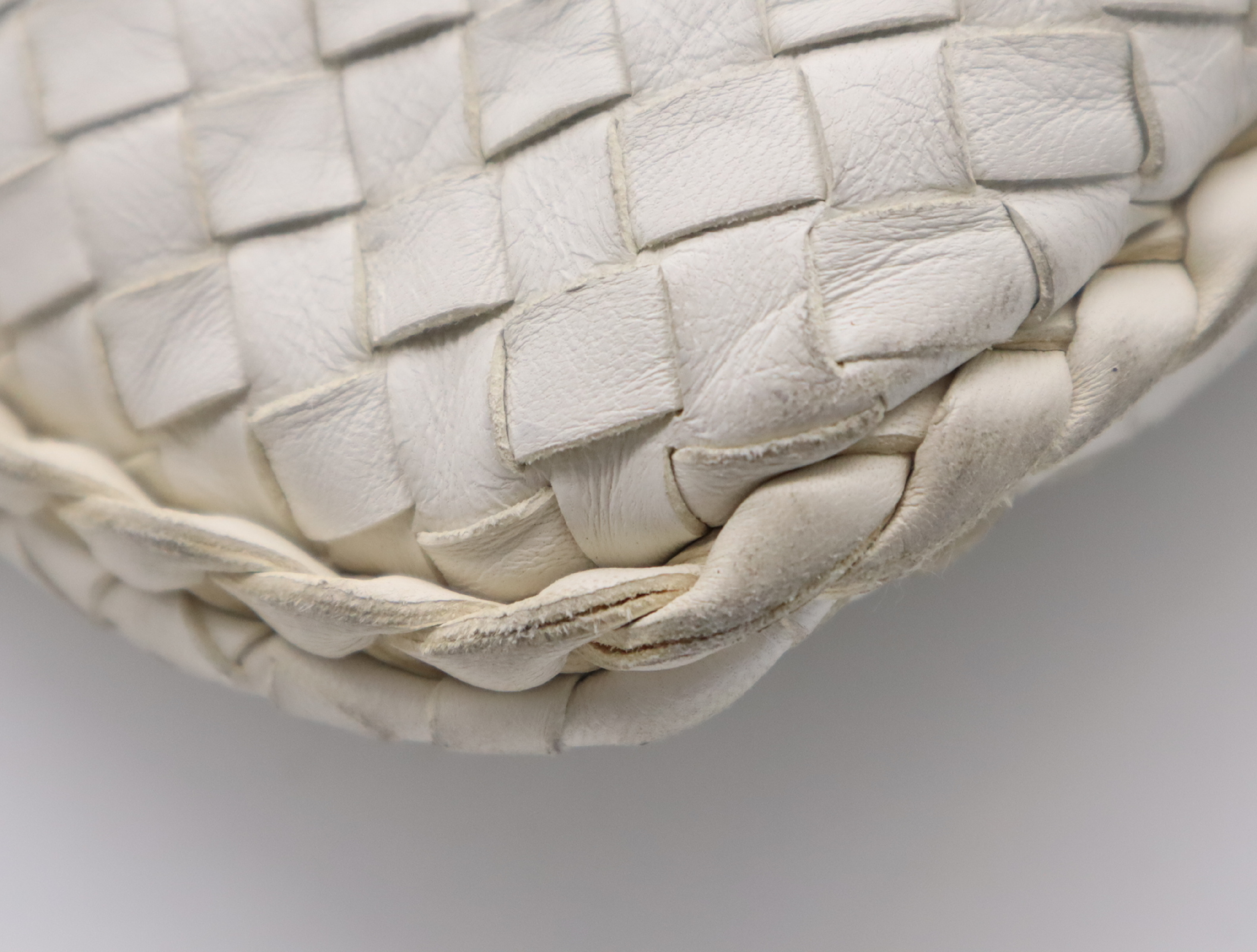 Leather Intrecciato Hobo Bag White Tote Bag — view 6