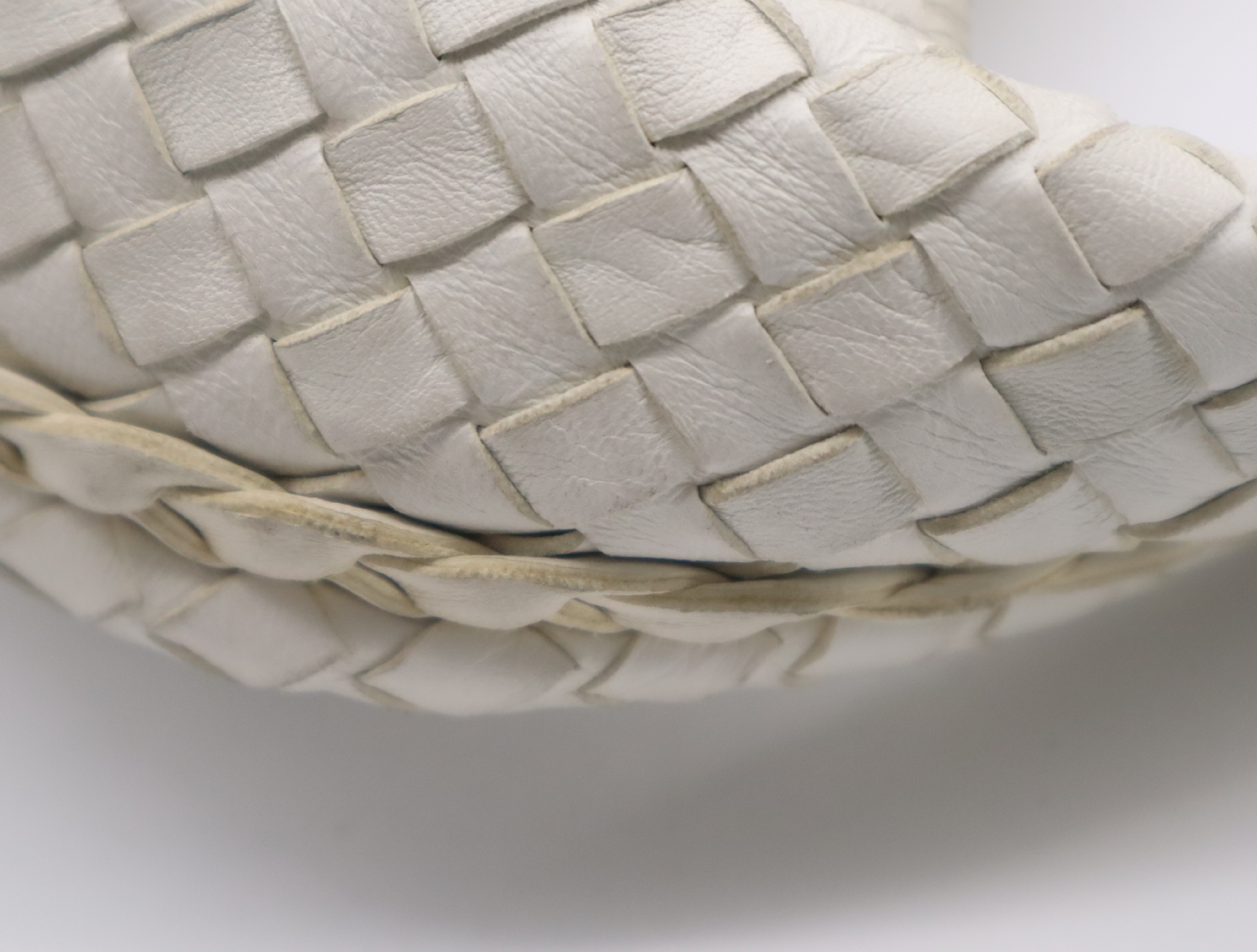 Leather Intrecciato Hobo Bag White Tote Bag — view 9
