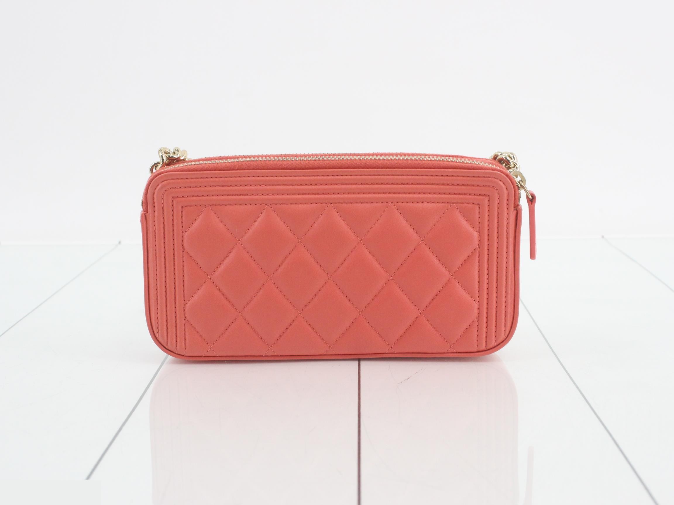Boy Chanel Lambskin Chain Wallet — view 2