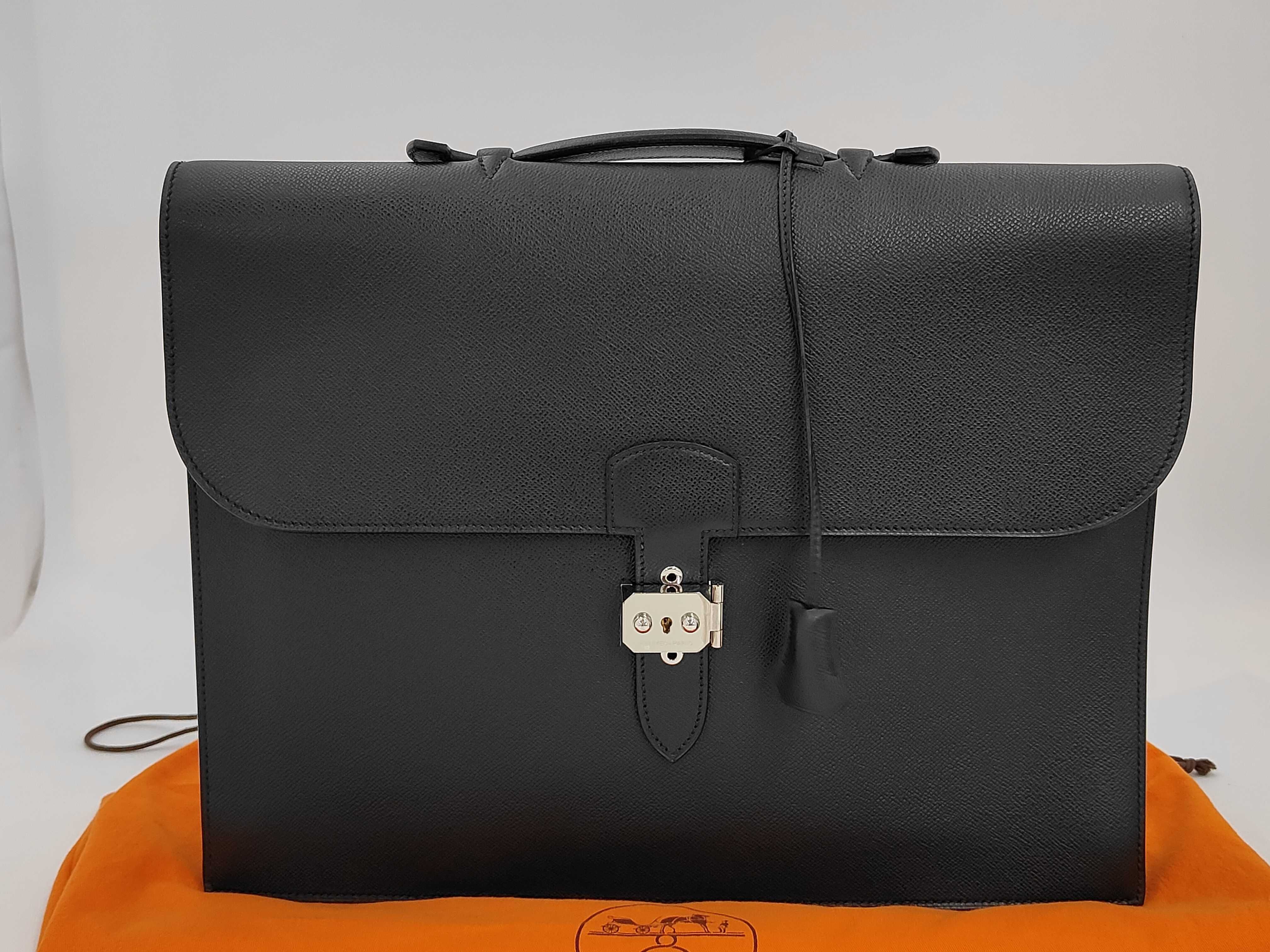 Sac à Dépêches 41 H Black Silver Hardware Business Bag