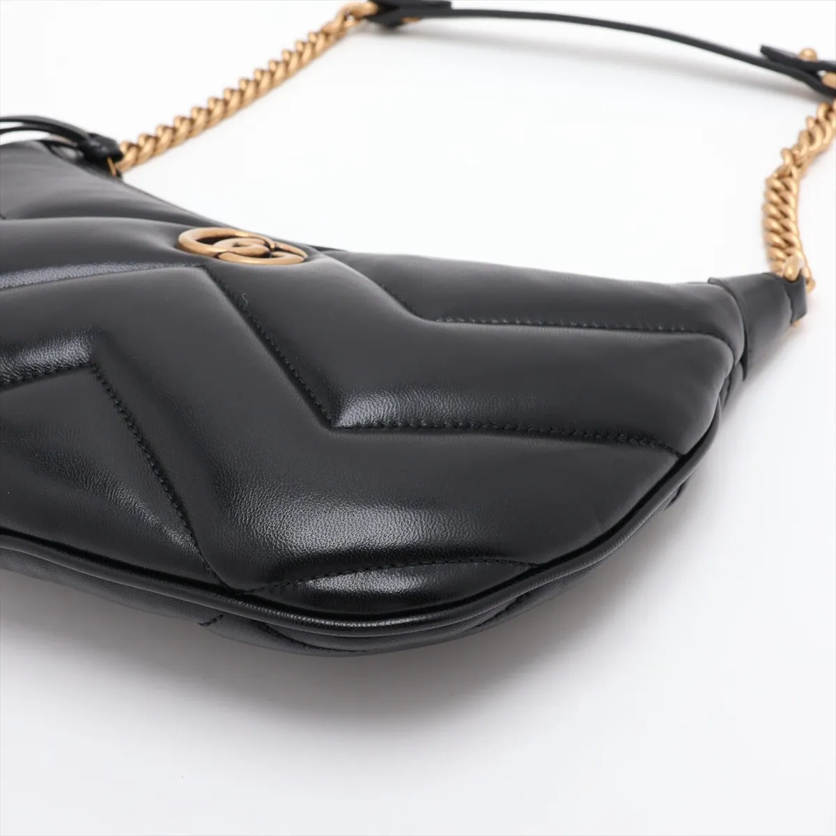 GG Marmont Leather Shoulder Bag, Black, 777263 — view 3