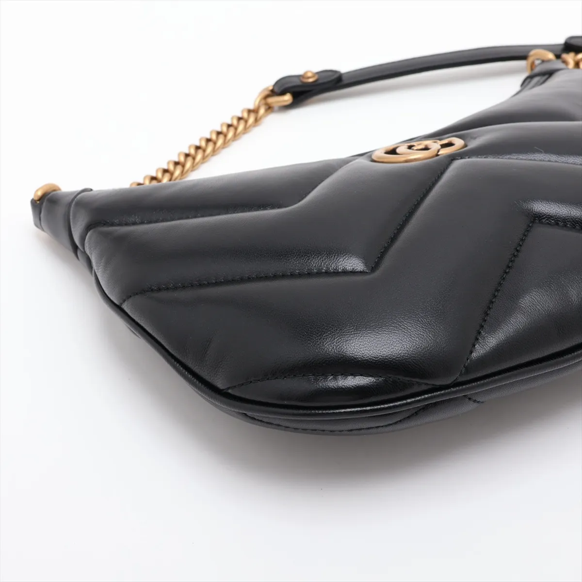 GG Marmont Leather Shoulder Bag, Black, 777263 — view 4