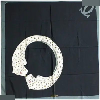 scarf, black and gray