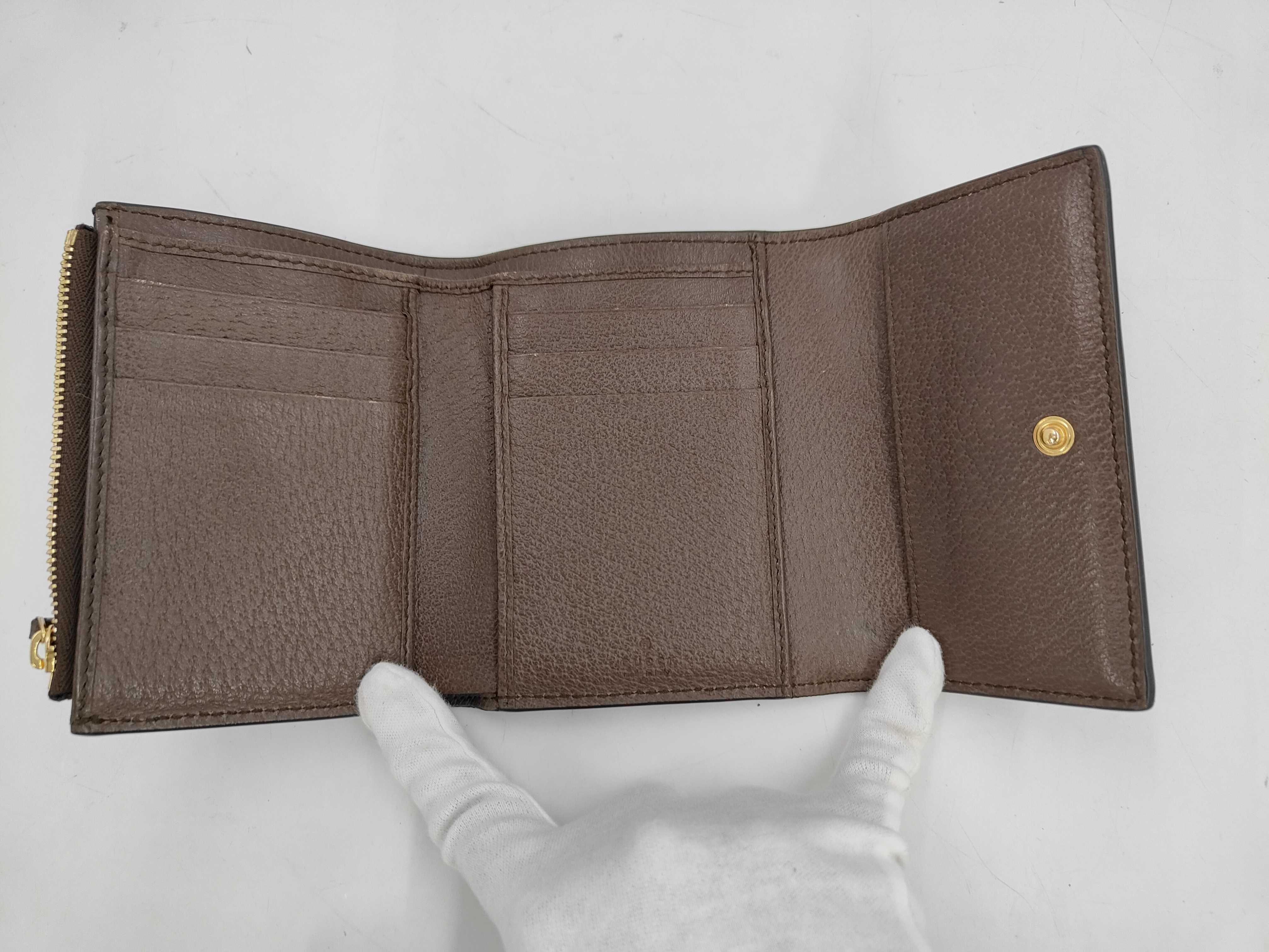 Ophidia Tri-fold Wallet, PVC, Brown, 625703 — view 4
