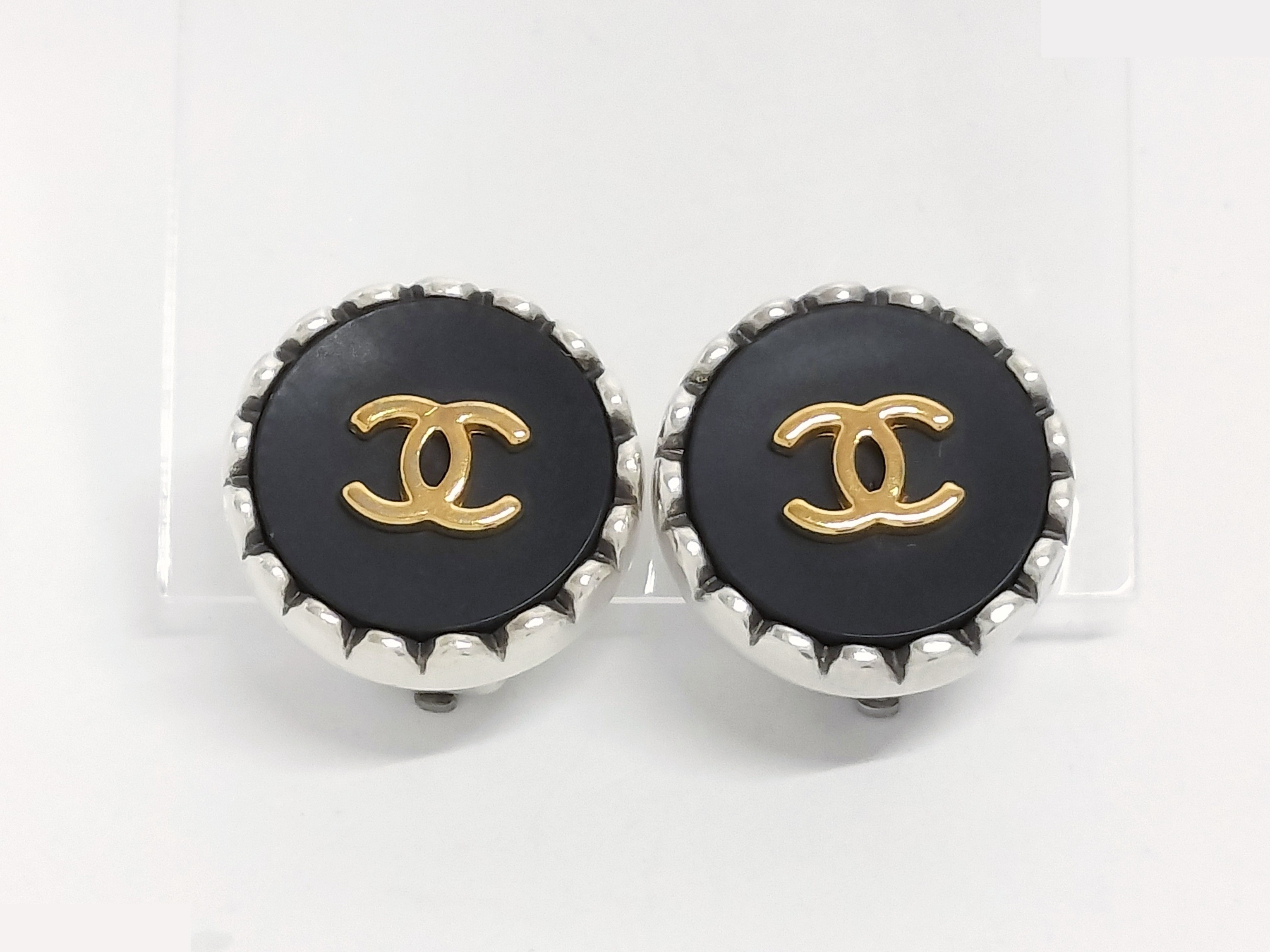 Coco Silver Gold Black Earrings 96P — view 6