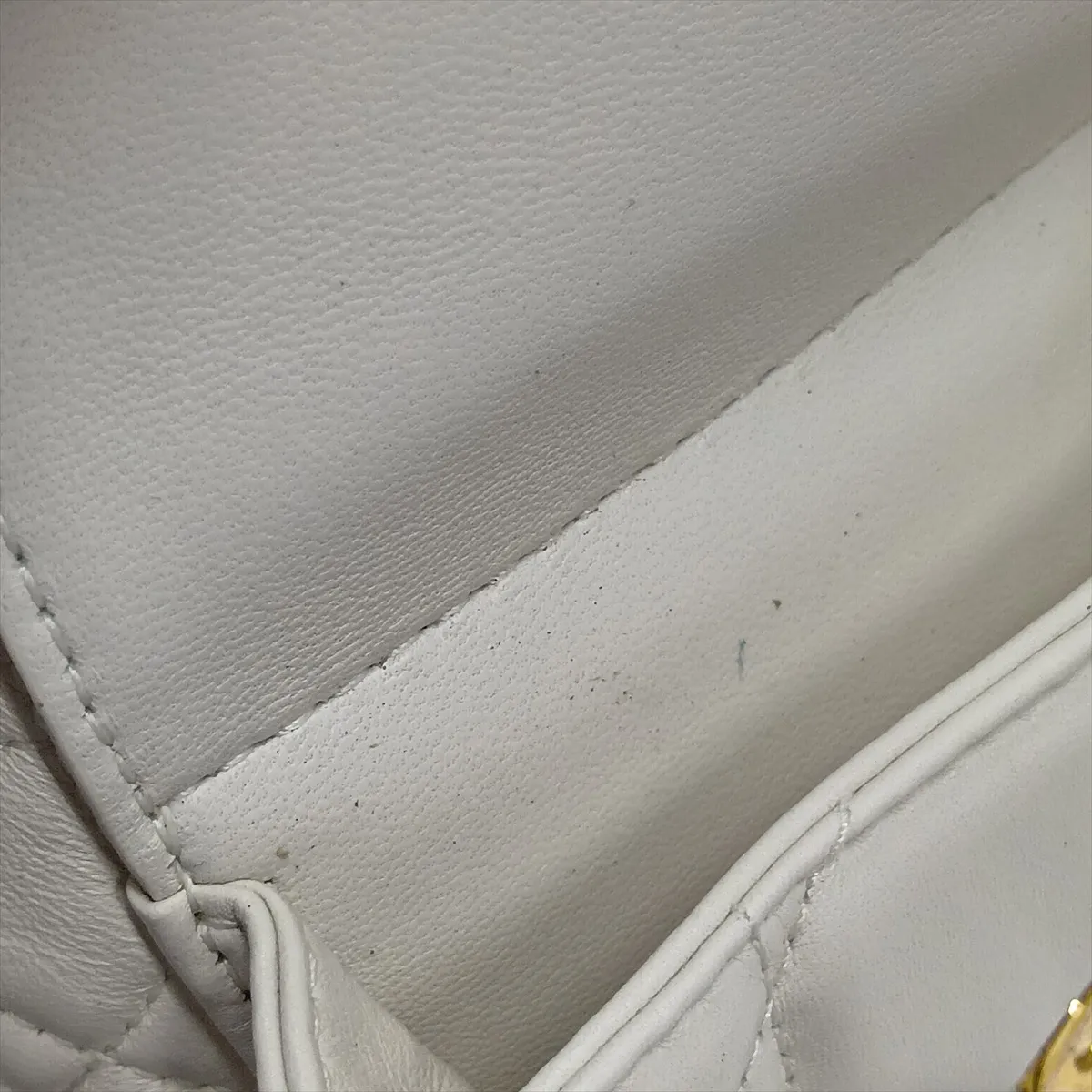 Cannage Dream Leather Shoulder Bag, White — view 13