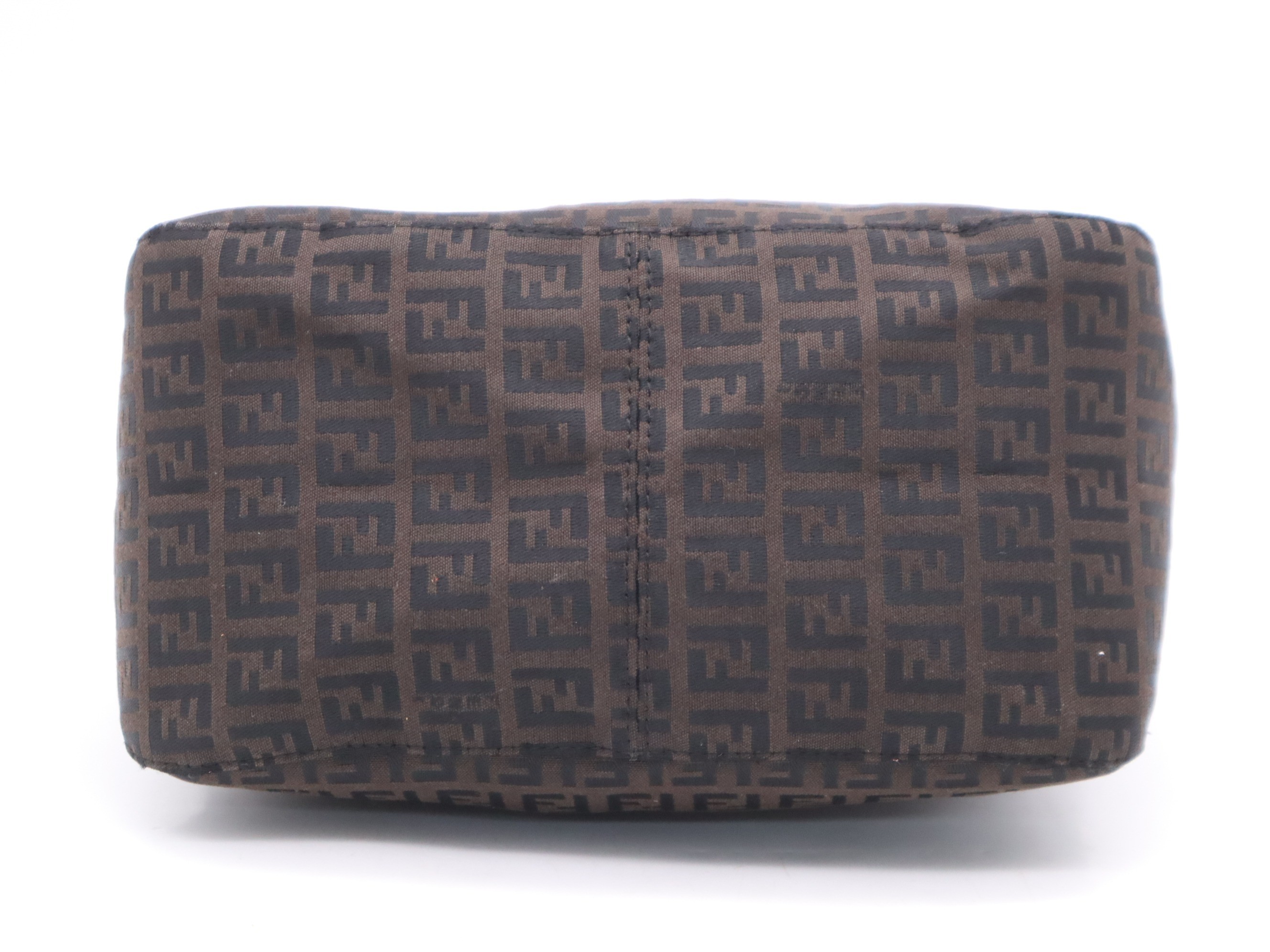 Nylon Zucca Mamma Bucket Handbag, Brown — view 4