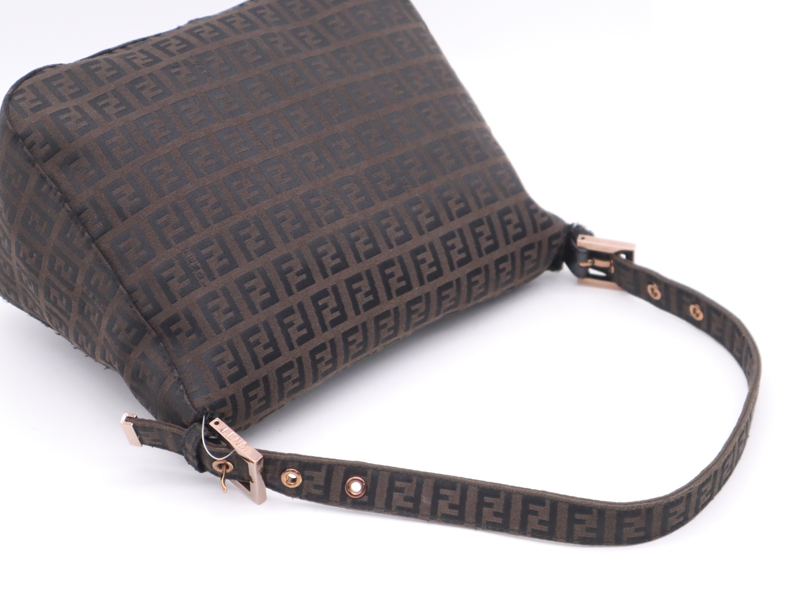 Nylon Zucca Mamma Bucket Handbag, Brown — view 6