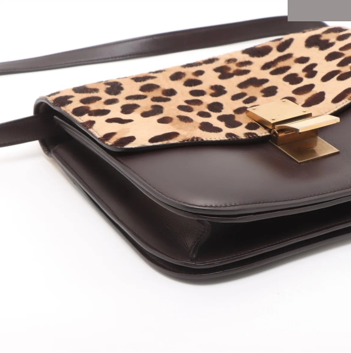 Unused Classic Box Leather x Calf Hair Shoulder Bag — view 4