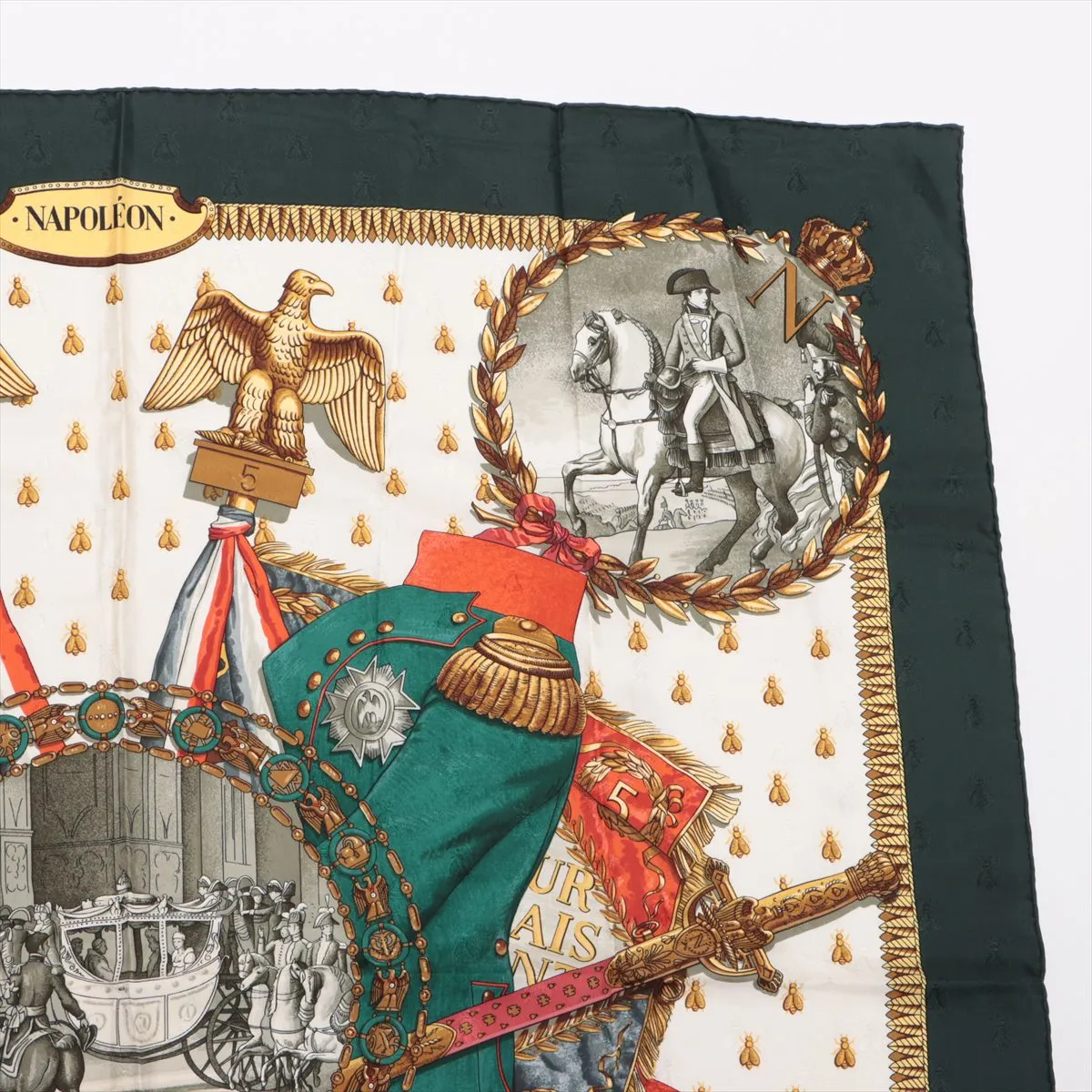 Carre 90 Napoleon scarf, silk. Shows wear, — view 3