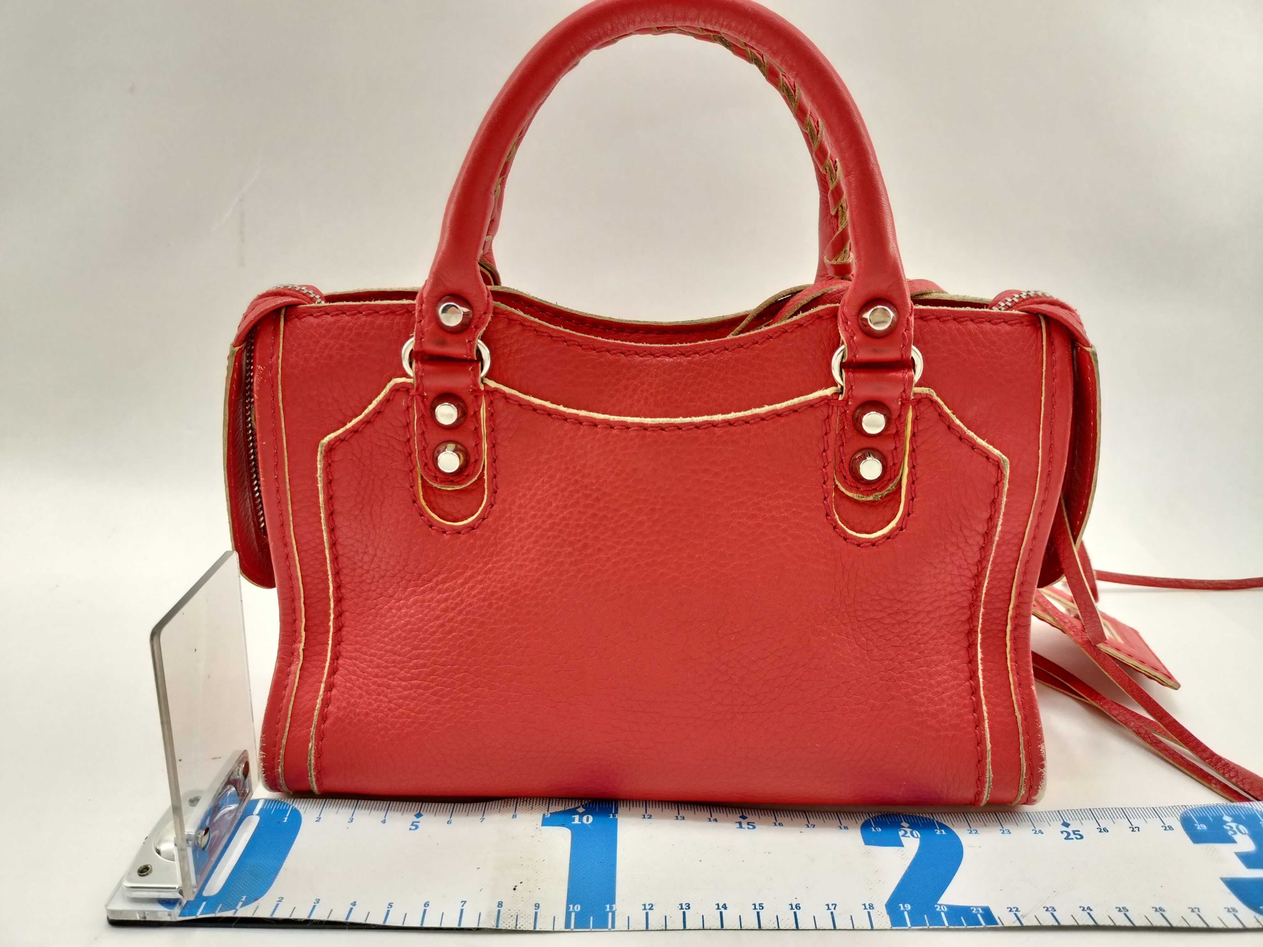 KR- Classic Mini City Leather 2-Way Handbag Red 300295 Mirror Included Handbag — view 2