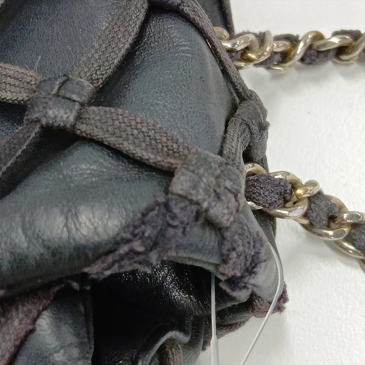 Matelassé Lambskin Single Flap Double Chain Bag, Black with Silver Hardware, Item No. 14163607 (Serial No. 14) — view 13