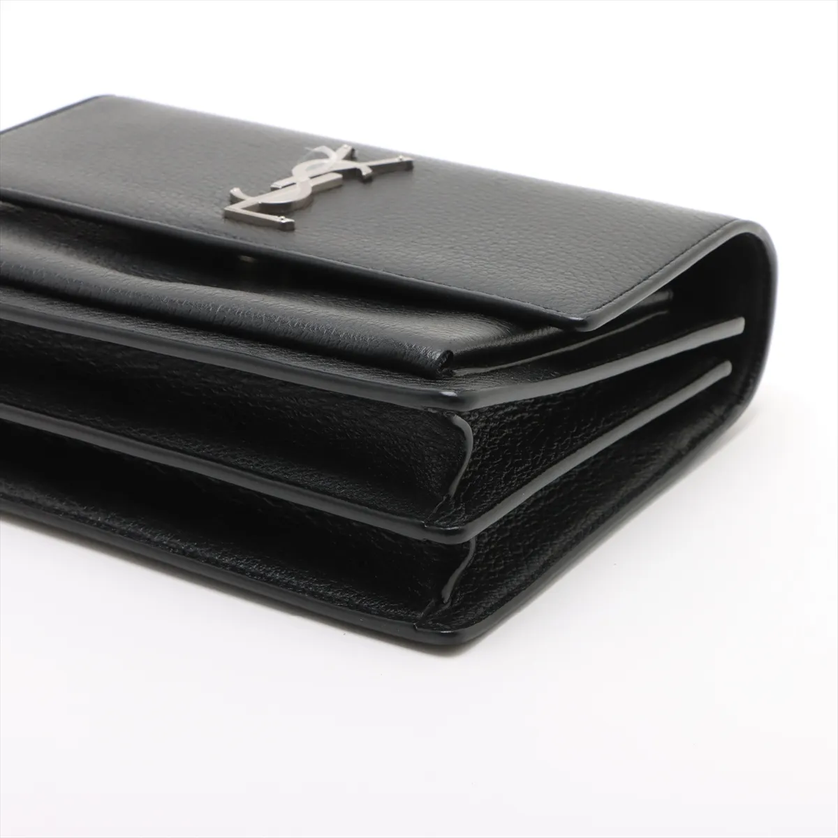 Sunset Medium Leather Shoulder Bag Black 464673 — view 3
