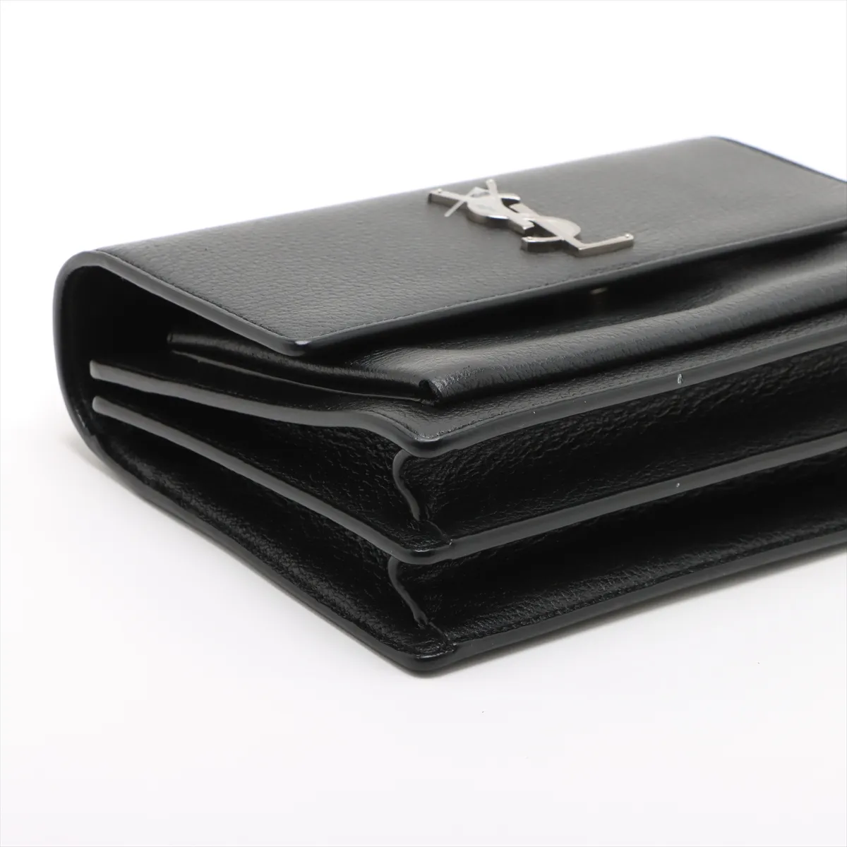 Sunset Medium Leather Shoulder Bag Black 464673 — view 4