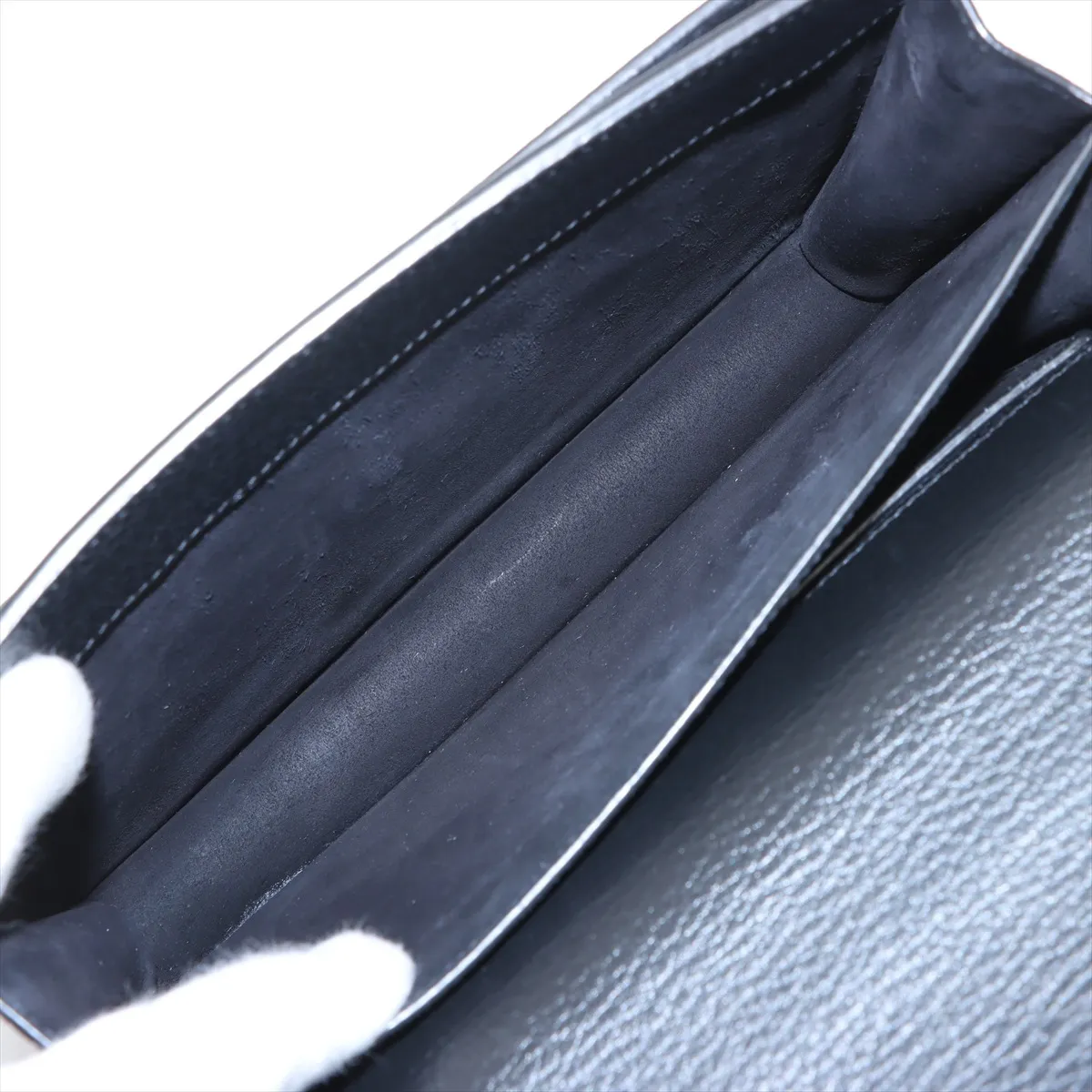 Sunset Medium Leather Shoulder Bag Black 464673 — view 6