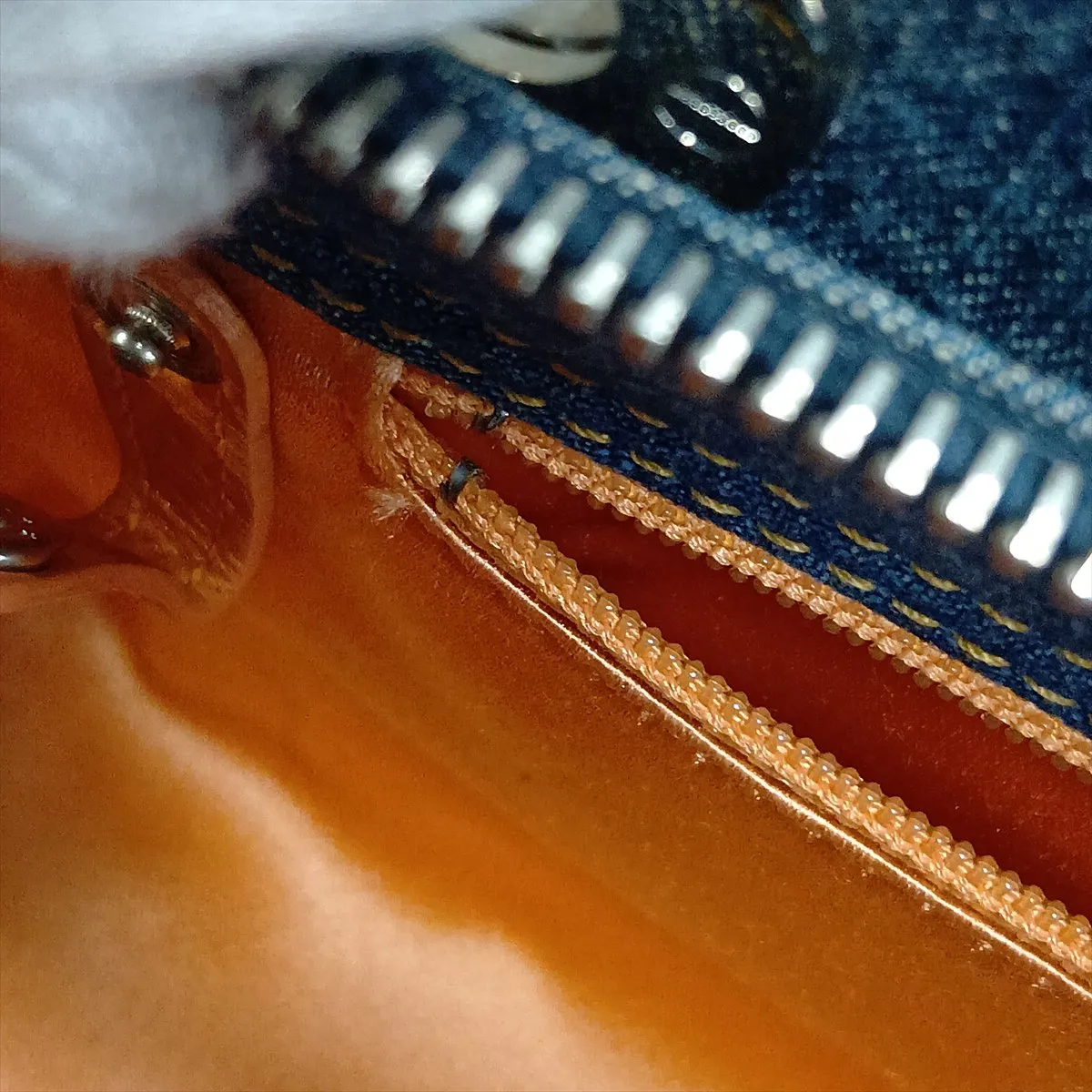Lady Dior Cannage Denim x Leather Handbag, Blue — view 13