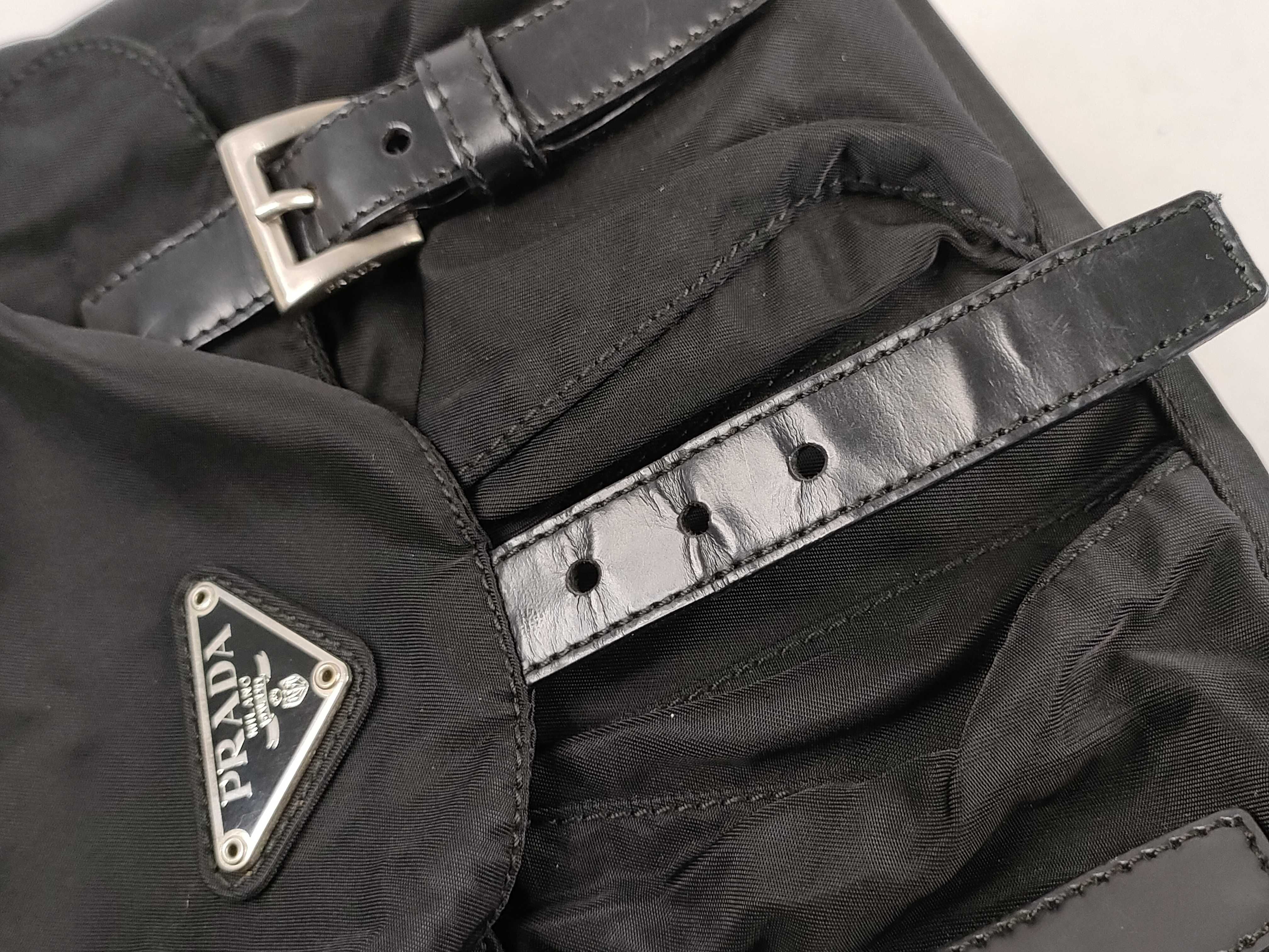 Nylon Prada B6677F Tessuto Nylon Leather Belt Backpack Rucksack — view 14