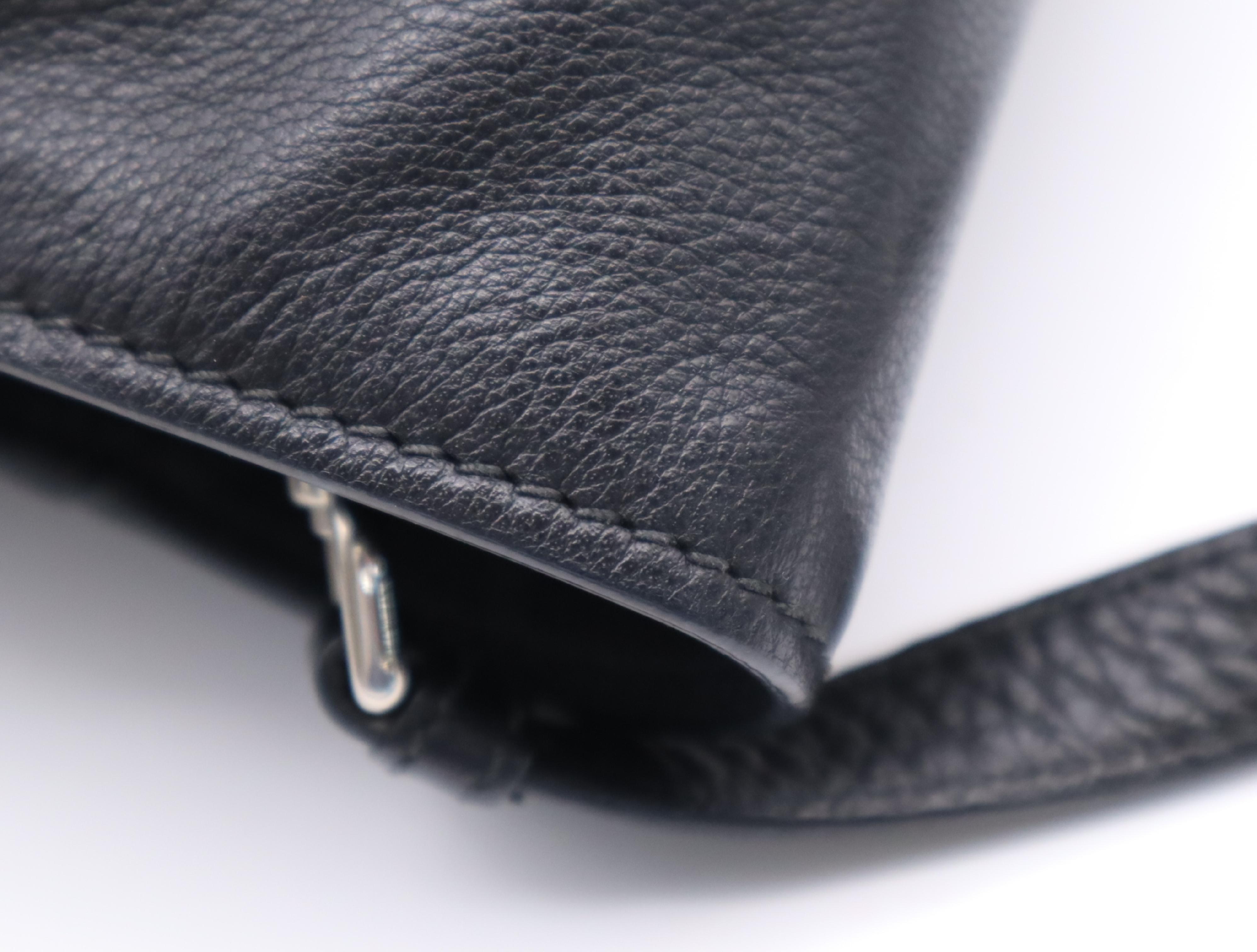 Leather Tote Bag with Black Leather, Silver Hardware, Shoulder Strap, and Card Holder — view 11