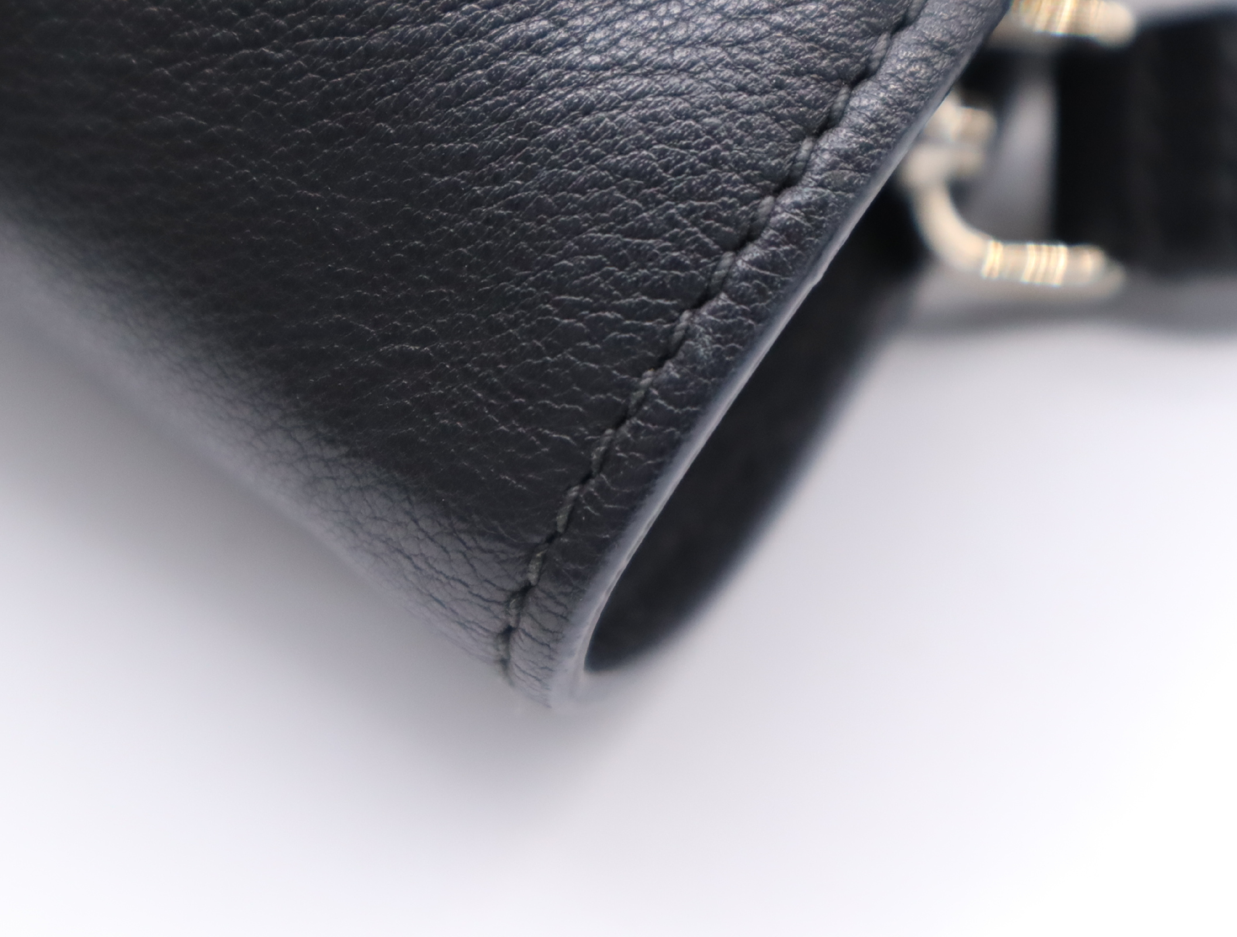 Leather Tote Bag with Black Leather, Silver Hardware, Shoulder Strap, and Card Holder — view 8