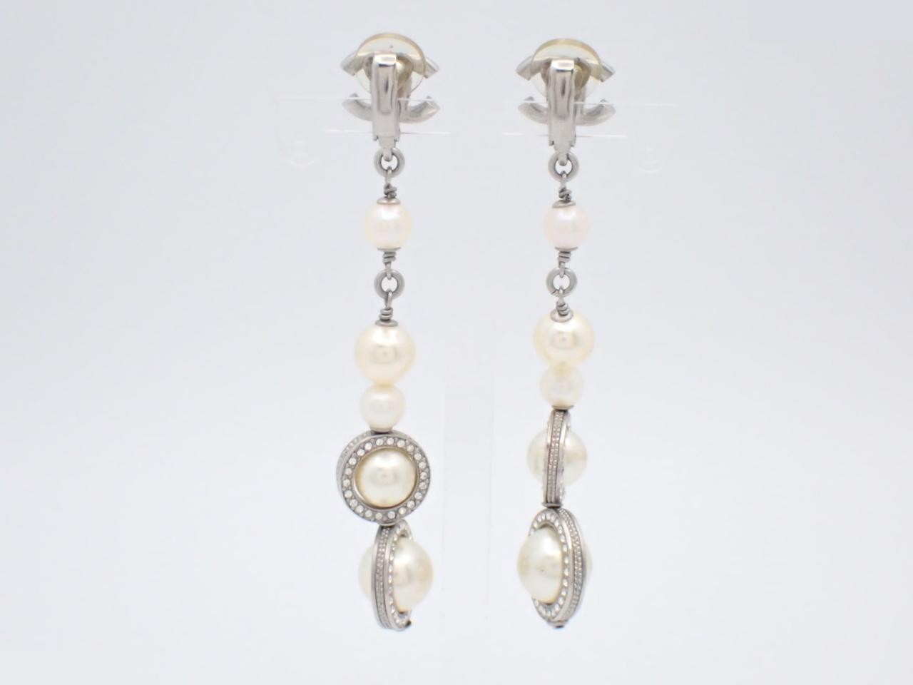 Faux pearl earrings — view 2
