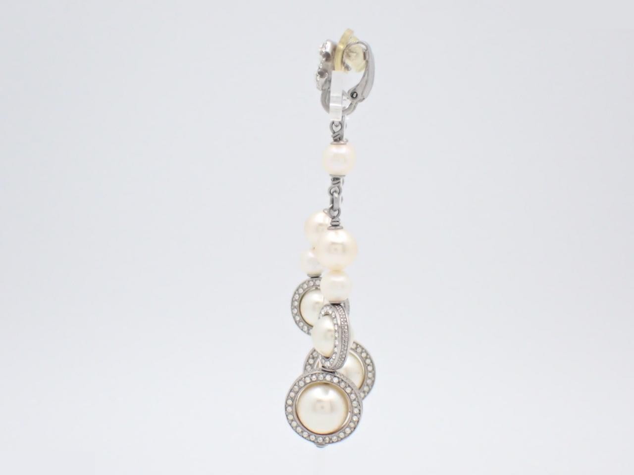 Faux pearl earrings — view 3