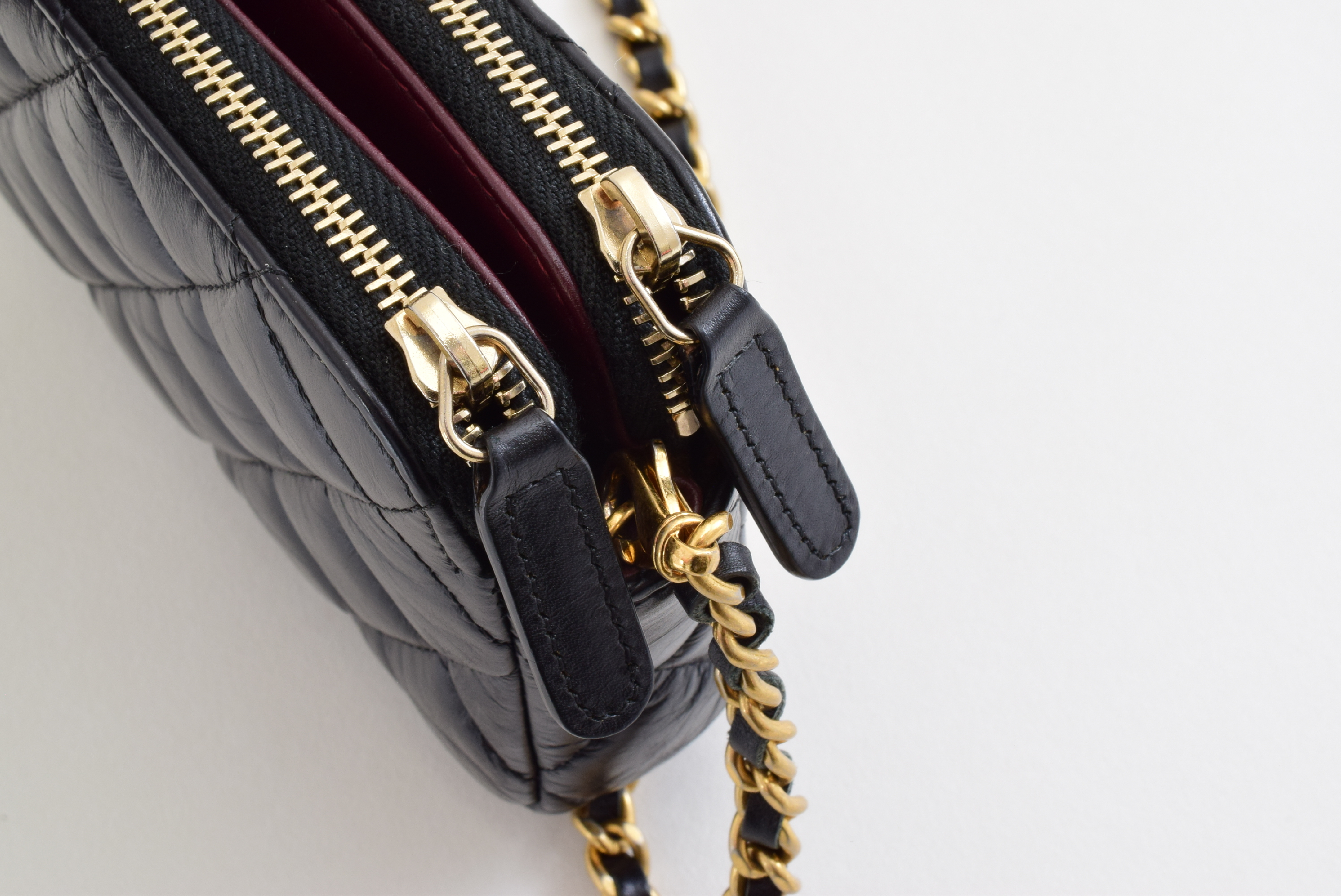 Matelassé Icon Chain Wallet, Black with Gold Hardware, with protective seal, serial number in the 23 range, Shoulder Bag — view 12
