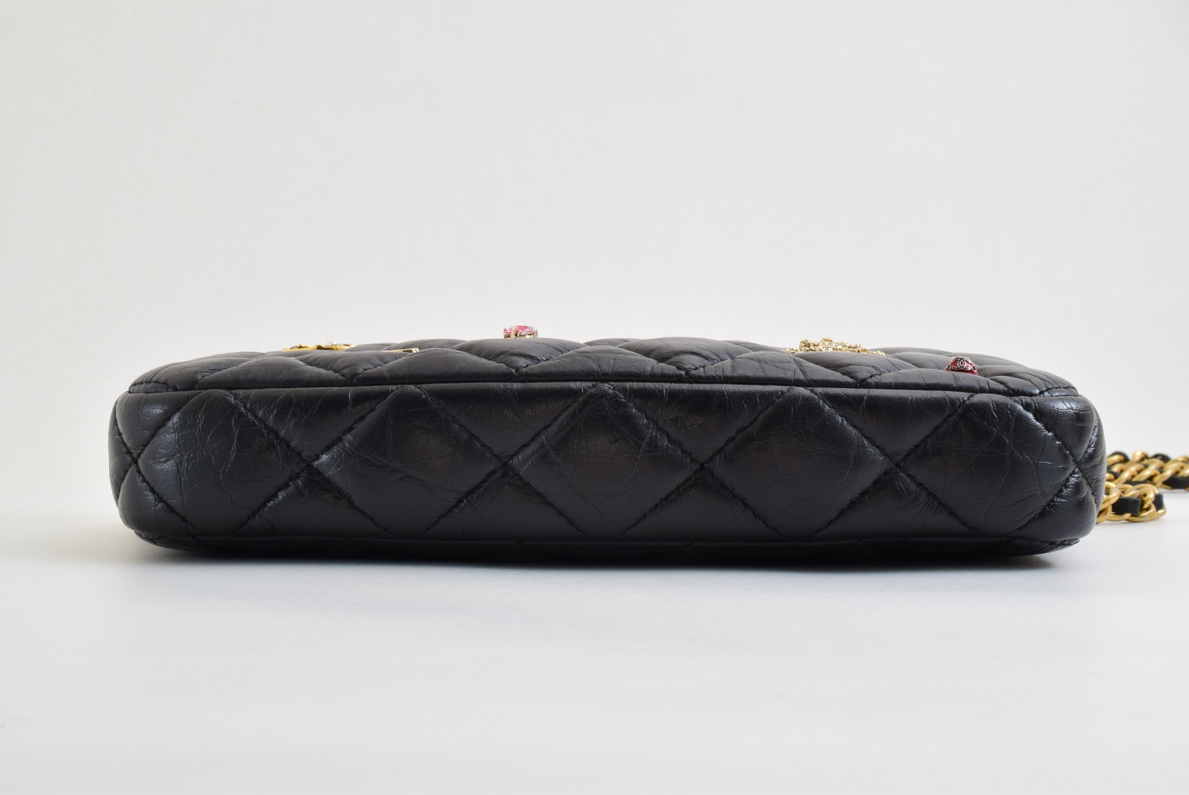 Matelassé Icon Chain Wallet, Black with Gold Hardware, with protective seal, serial number in the 23 range, Shoulder Bag — view 10