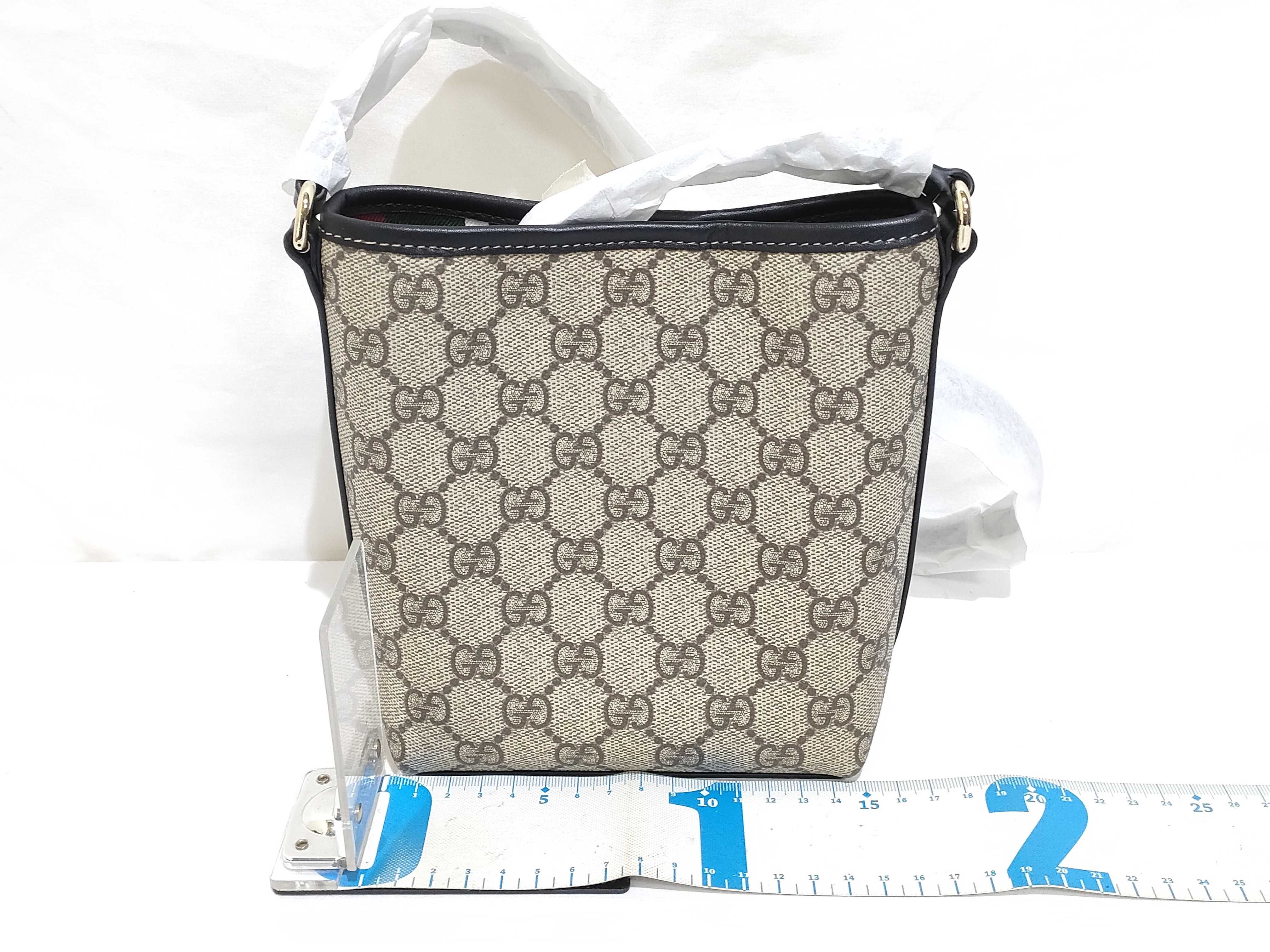 GG Supreme Nano Bucket PVC x Leather Shoulder Bag Beige x Black 847090 Shoulder Bag — view 2